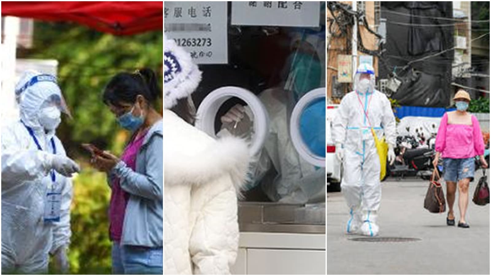中國祭出優化防疫新10條的放寬措施後,導致各地出現「就醫潮」及搶買藥品的排隊人潮。(翻攝自微博@財新網、每日經濟新聞、美東僑報)