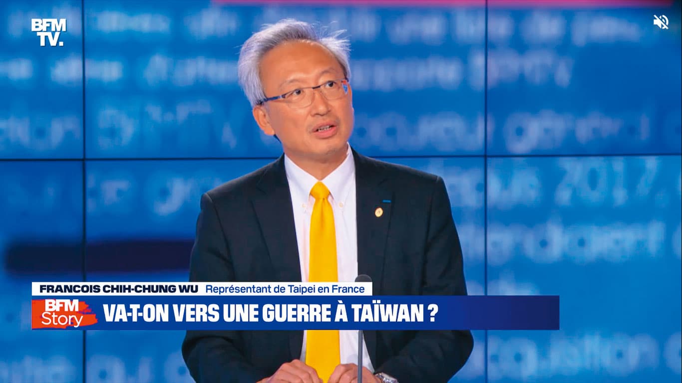 8月美國眾議院議長裴洛西訪台,法國電視台多次邀請吳志中(圖)上節目。(翻攝網路)