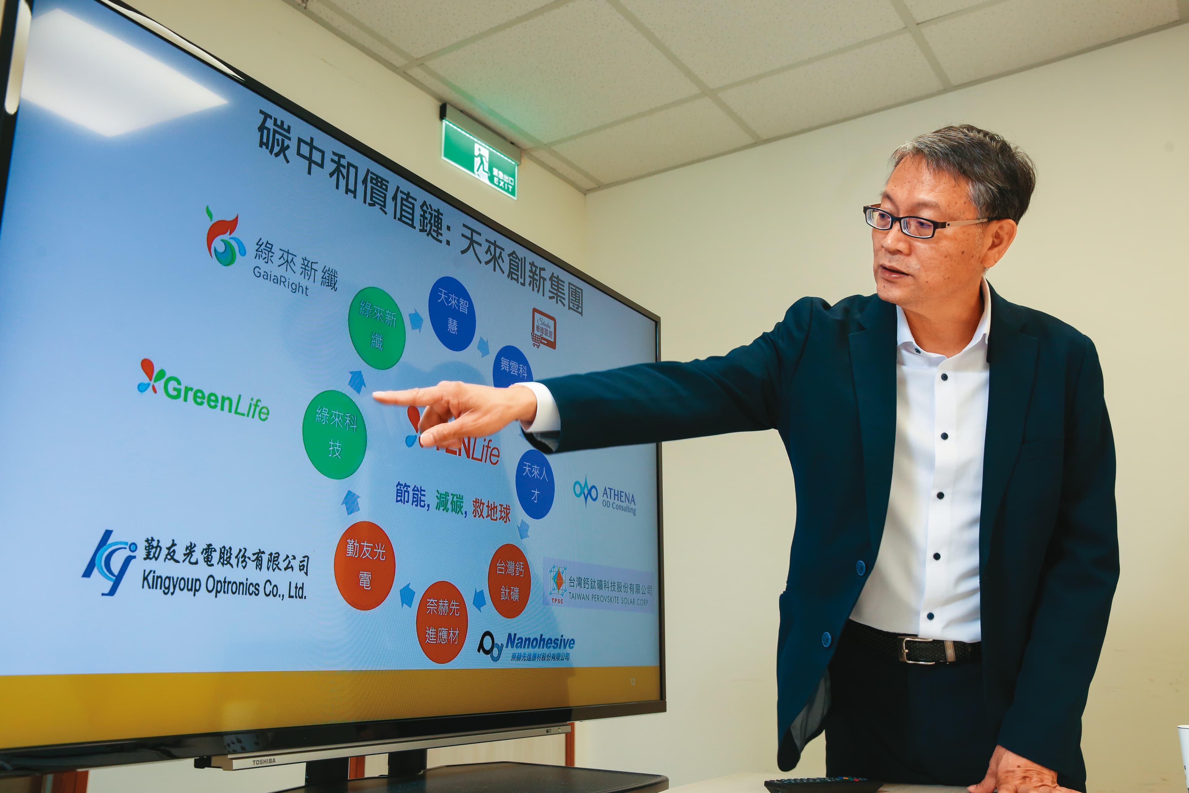 前友達執行長陳來助因看好鈣鈦礦發展趨勢,而成立「台灣鈣鈦礦科技」,並與同業積極合作。