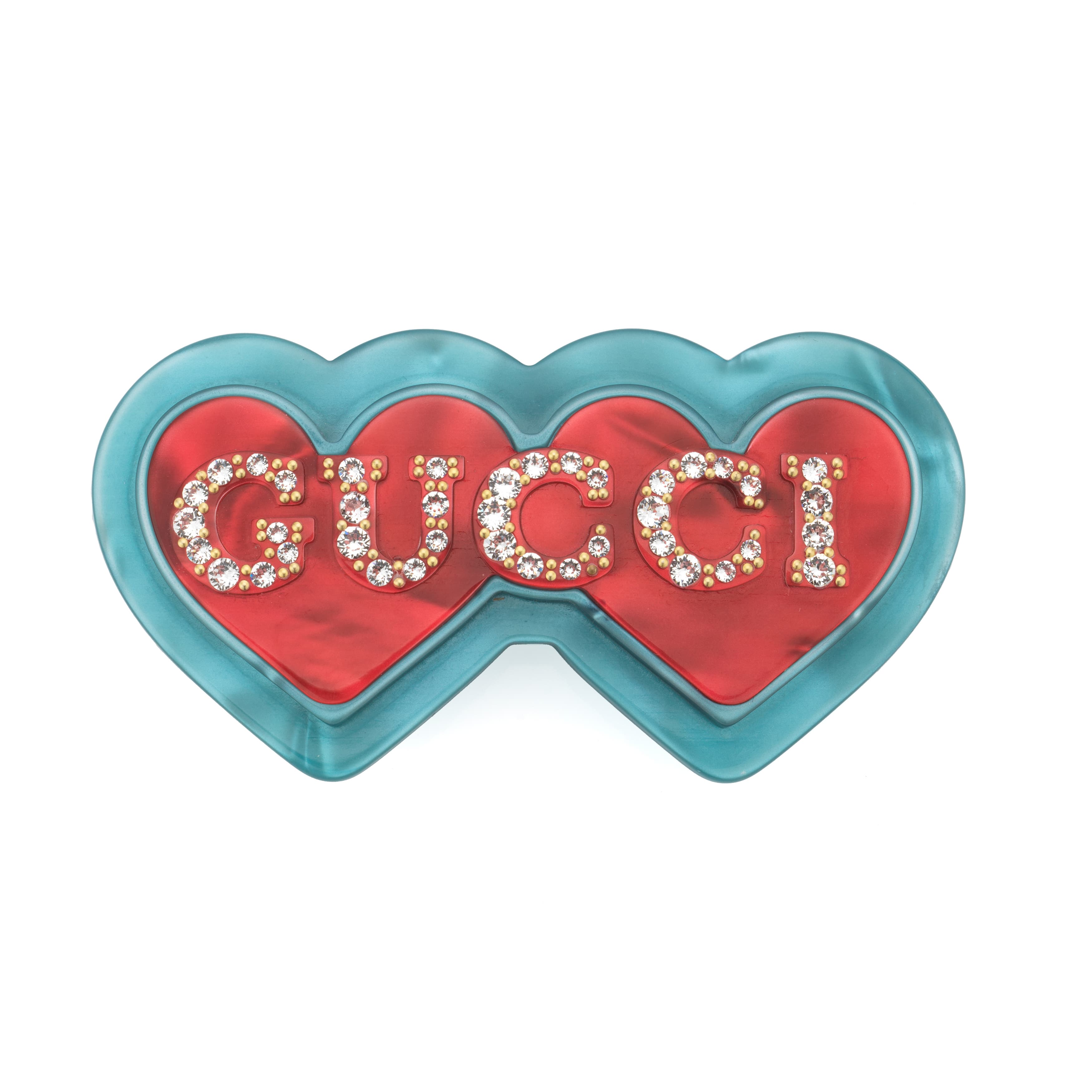 GUCCI兔年主題限定系列愛心GG帶鑽髮夾。NT$20,200(古馳提供)