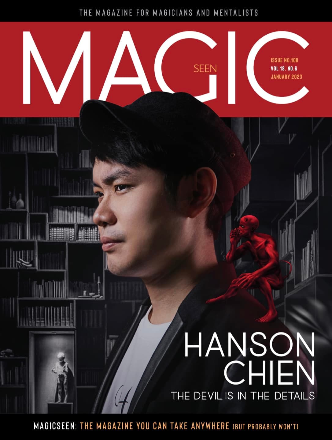 台灣首位魔術師-簡子 登上歐洲最權威魔術雜誌《Magicseen》封面。(簡子製造提供)