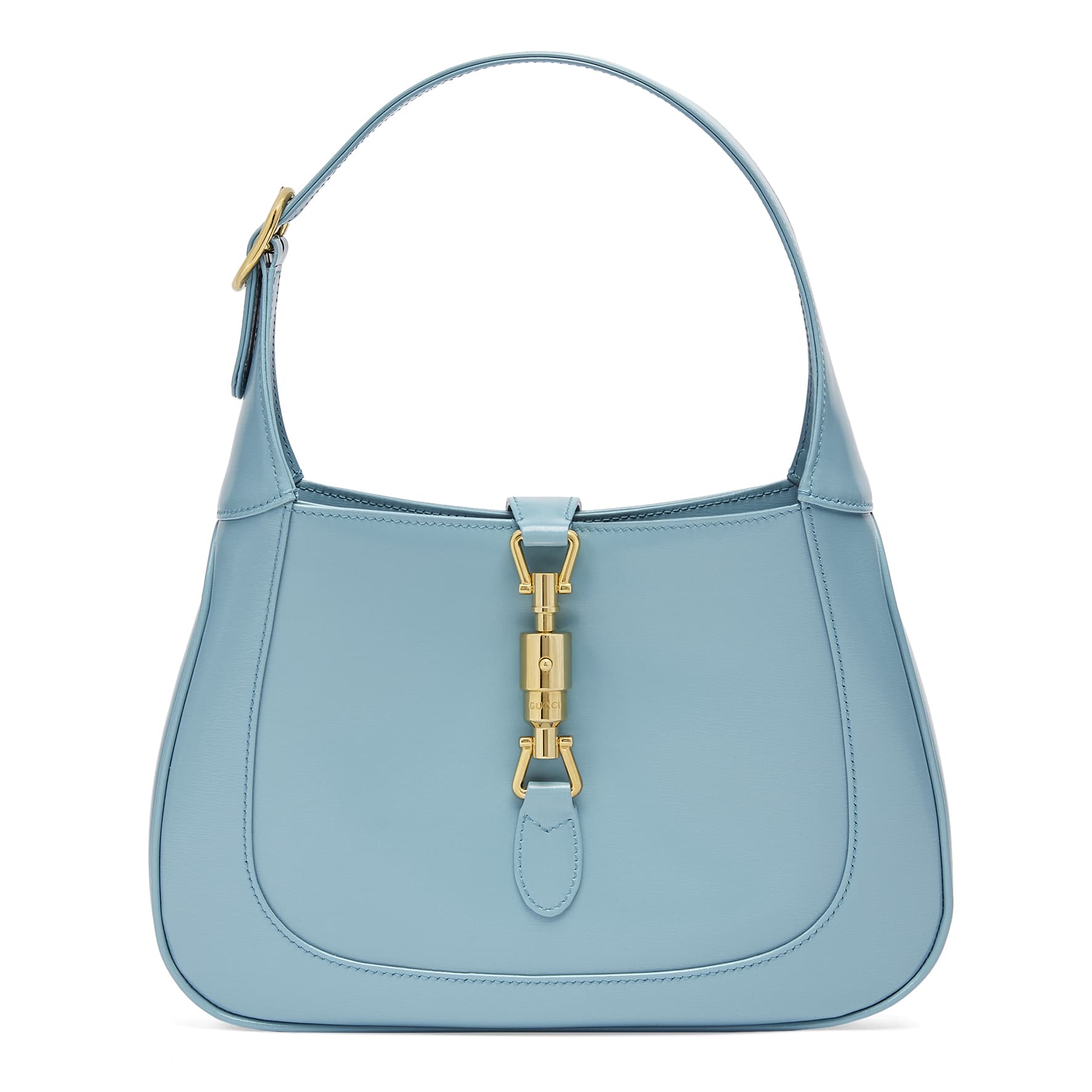 JACKIE 1961淺藍色皮革小型肩背包。NT$96,700(GUCCI提供)