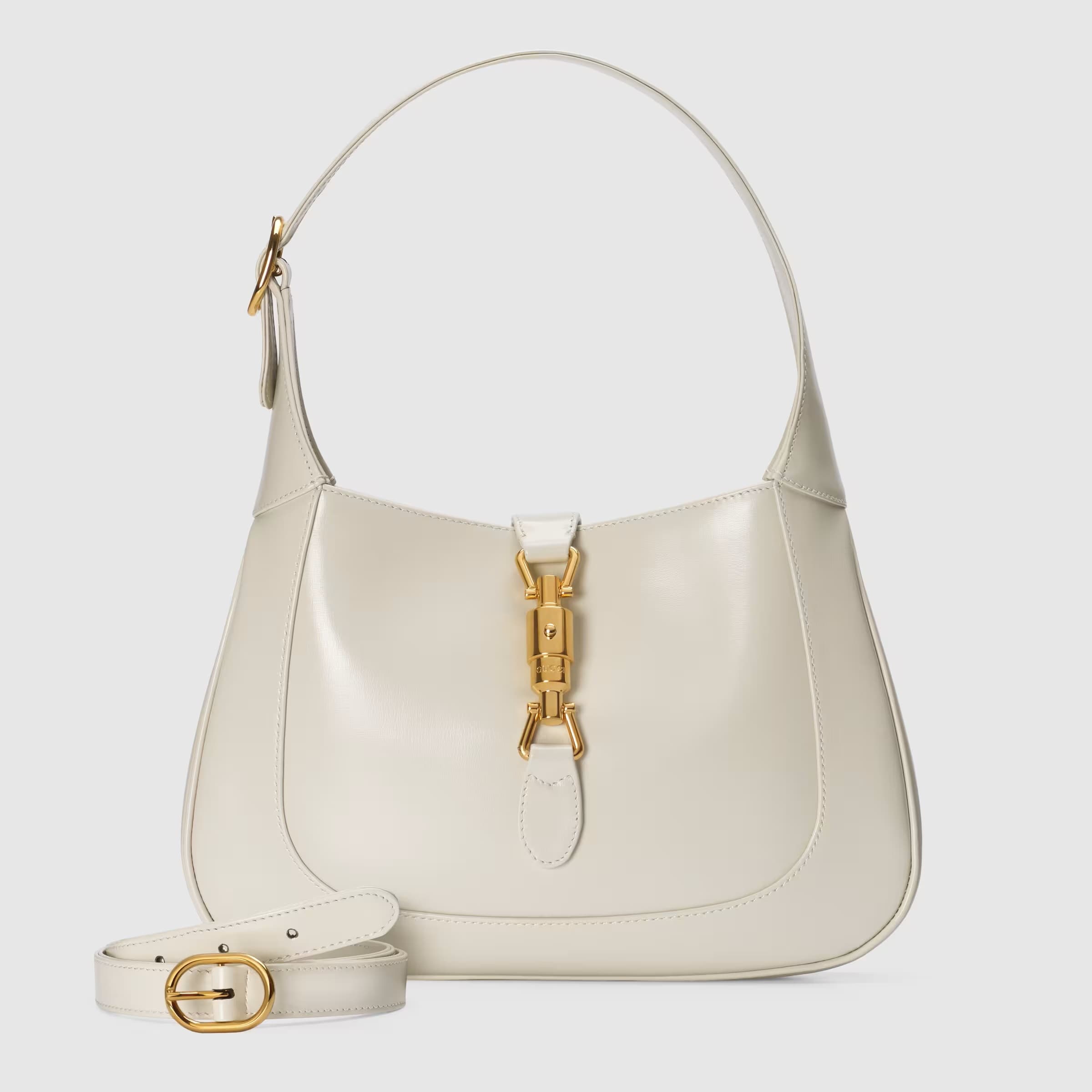 JACKIE 1961白色皮革小型肩背包。NT$96,700(GUCCI提供)