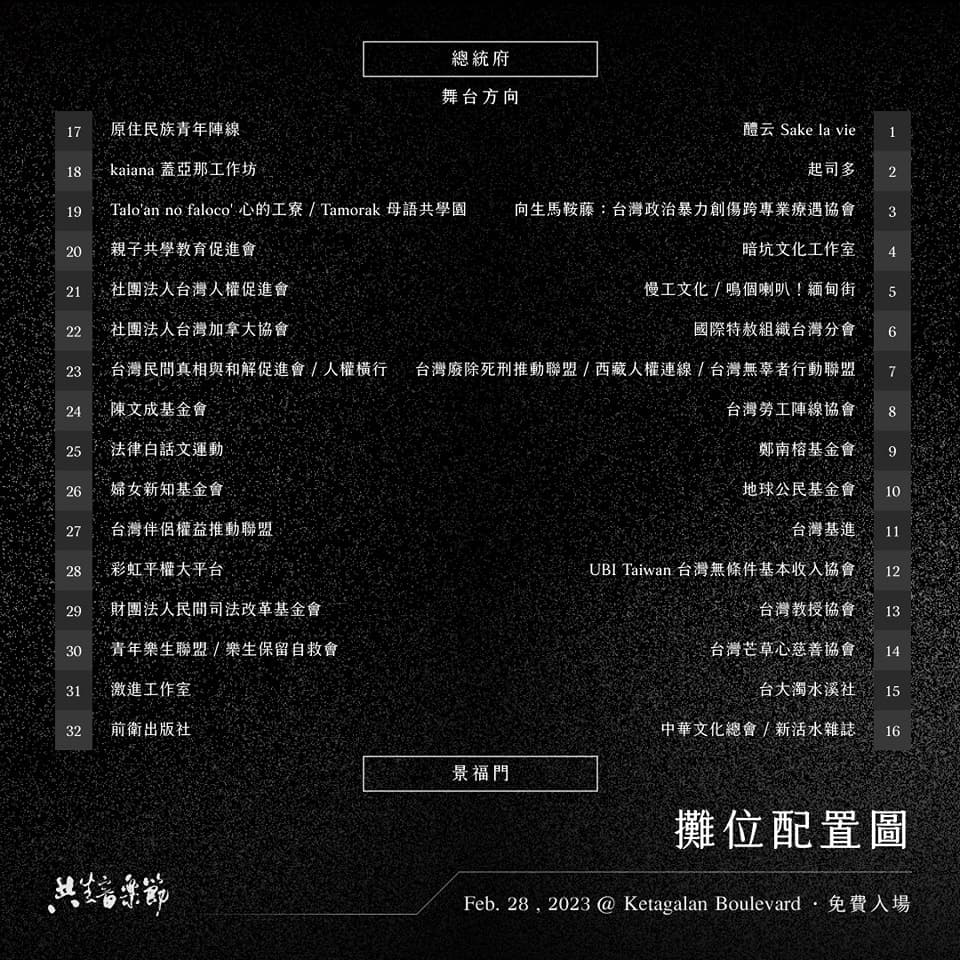 2023共生音樂節人權市集攤位將於下午4點起與主舞台活動同步展開。(共生音樂節提供)