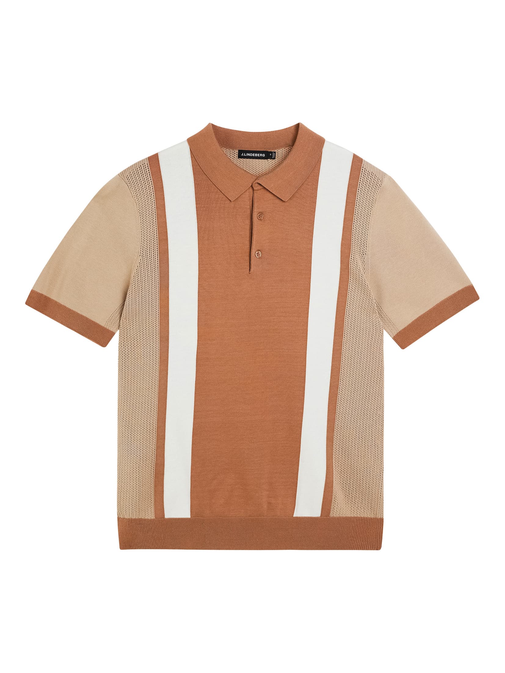 撞色涼感紡絲針織Polo衫 NT$5,980(J.LINDEBERG提供)
