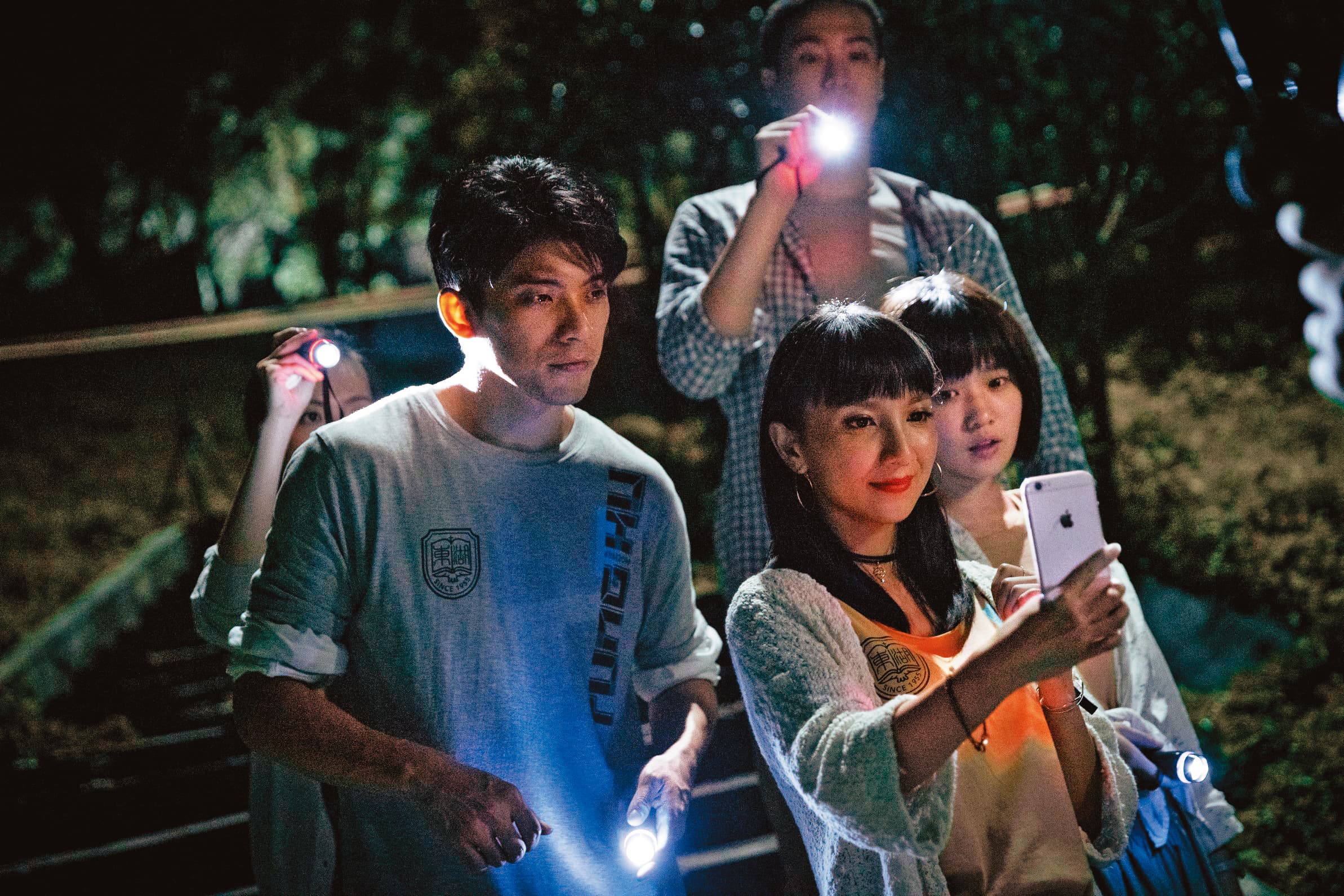 《女鬼橋》電影2020年上映,包括林哲熹(前排左起)、張寗、嚴正嵐等演員參與。(傳影互動提供)