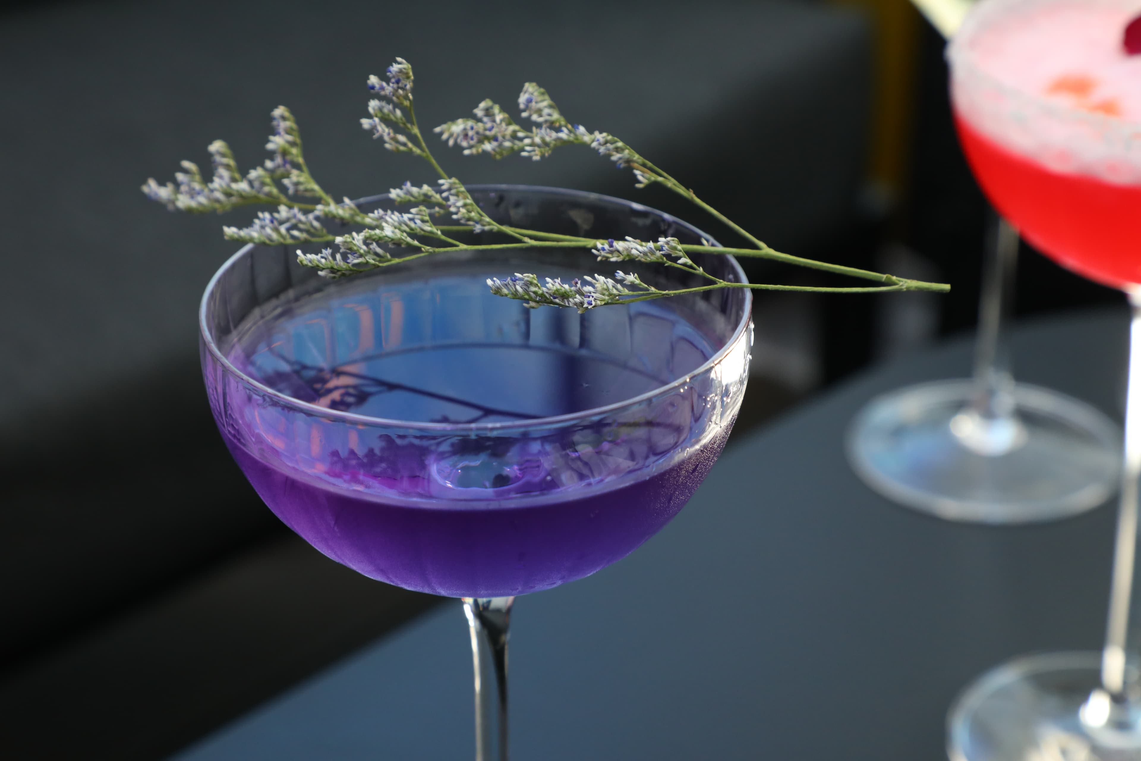Plume有一些自創調酒，如這杯「Martini」是用自製薰衣草琴酒調製，風味獨特。（港幣158元／杯）