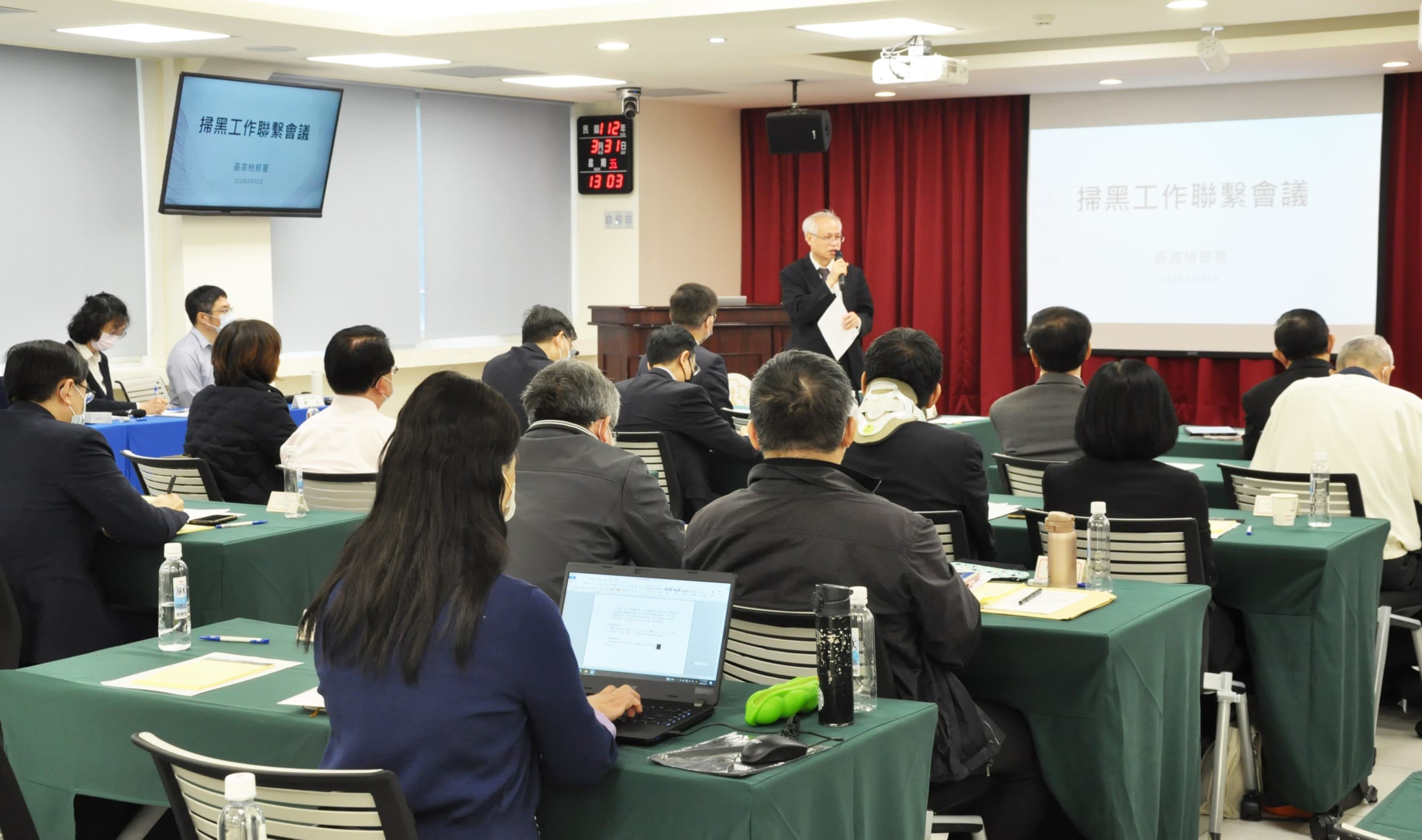 高檢署檢察長張斗輝也要求各檢察署提出具體掃黑作為，斬斷黑幫金脈。（最高檢提供）