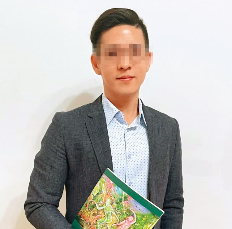周男靠著斯文的外型及台大的學歷，騙了不少女子跟他交往。（讀者提供）