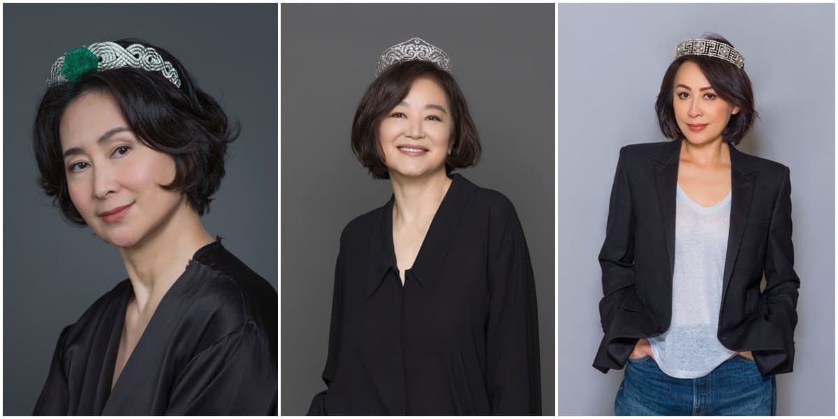 劉嘉玲、林青霞、何超瓊特別戴上古董冠冕,為展覽宣傳。(翻攝香港故宮文化博物館IG)