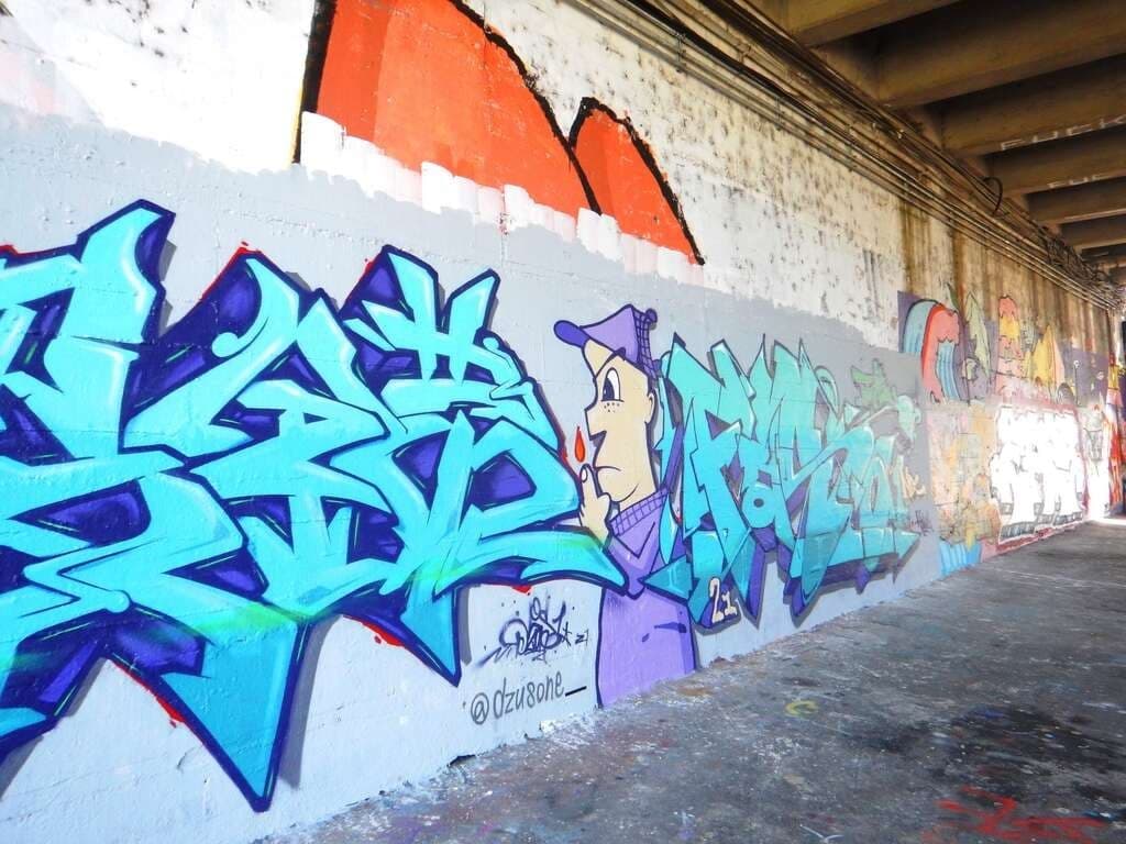 水利處近期已經全部塗刷恢復空白牆面，歡迎民眾前往塗鴉，盡情揮灑抒發創意。（北市府水利處提供）