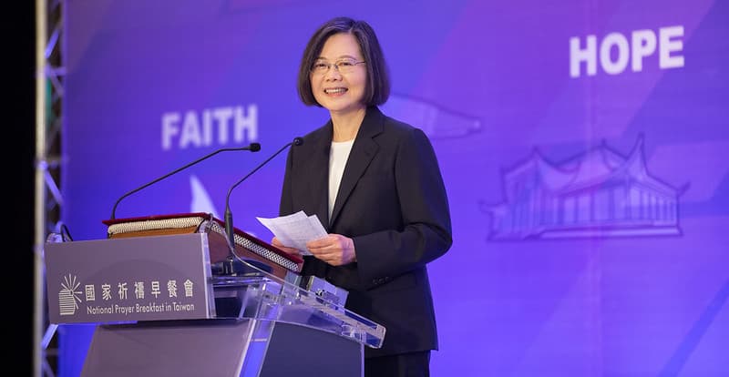 蔡英文致詞時4度口誤。(總統府提供)