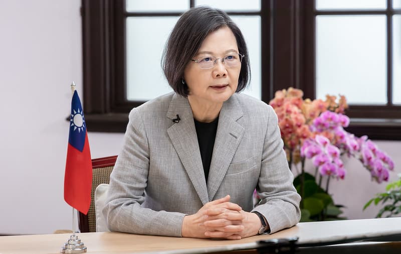 總統蔡英文今年再度受邀在哥本哈根民主高峰會上以視訊進行演說。(總統府提供)