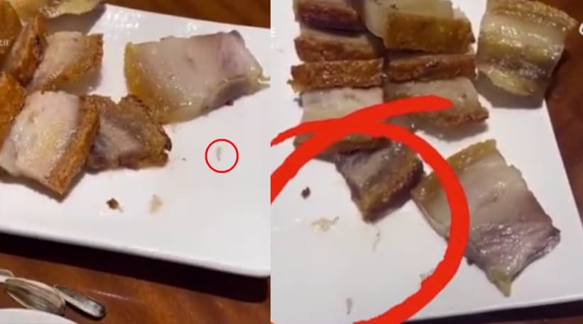 網友將燒肉料理有活蛆蠕動的影片上傳抖音,店家提出賠償但希望他將影片下架。(翻攝微博)