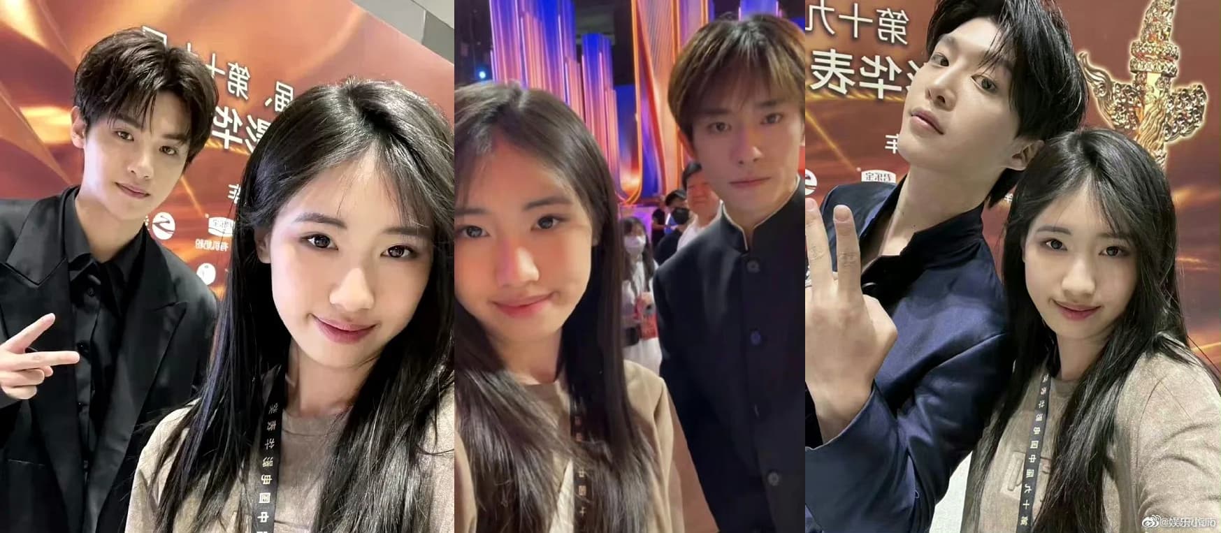 徐朵另外還與易烊千璽、范丞丞及黃明昊等偶像合照,尤其她是范丞丞狂粉,成功同框超開心。(微博圖片)