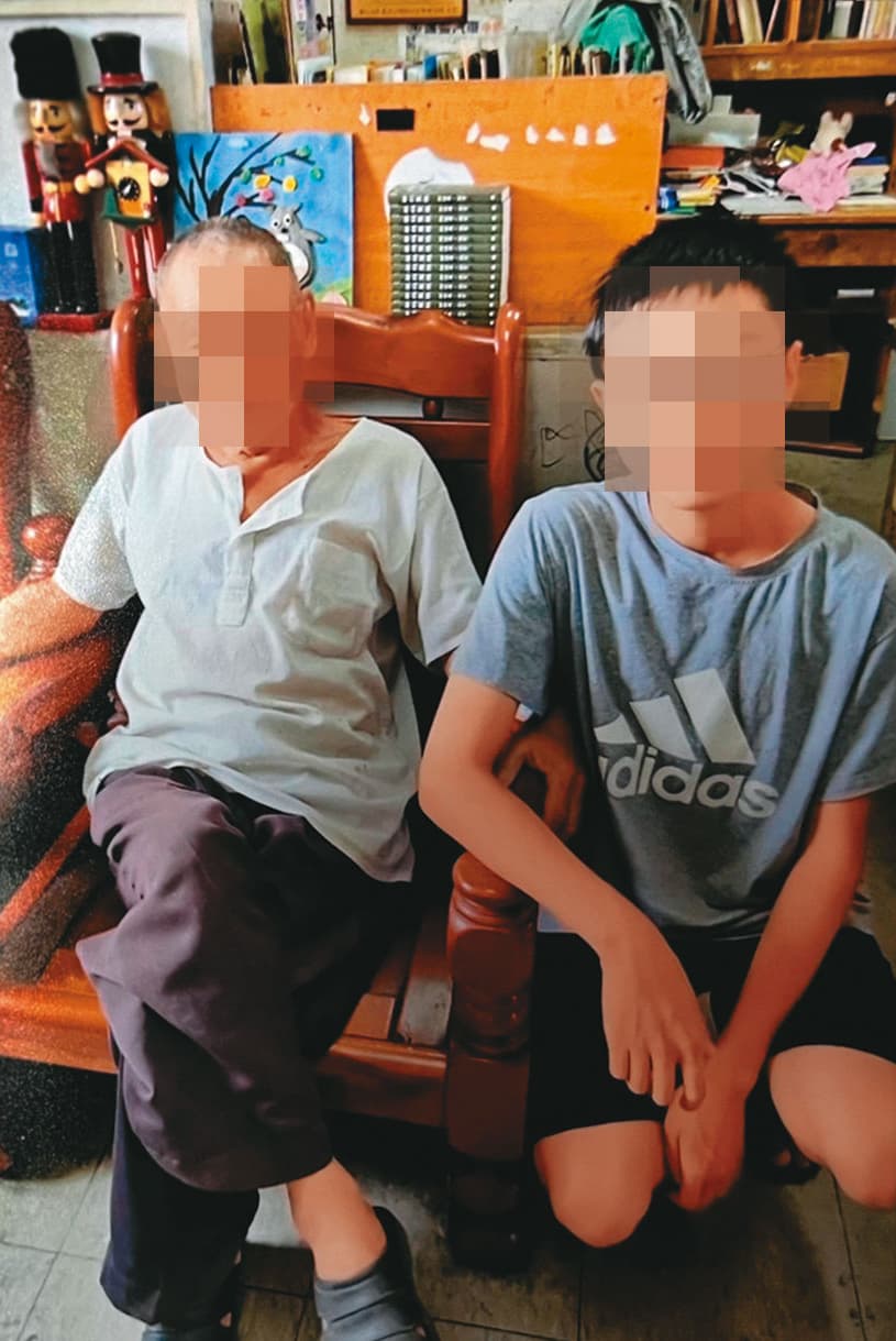賴姓高中生(右)是阿公(左)與母親亂倫所生,這樁公公與媳婦通姦案引爆家族紛爭。(家屬提供)