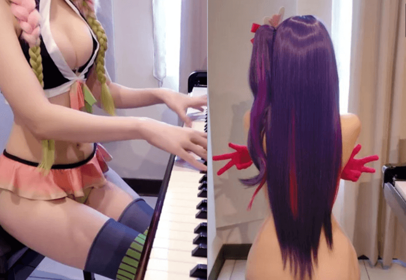 網友認為鋼琴YouTuber「Pan Piano」為衝點閱率而大膽裸露。(翻攝IG@panpianoatelier)
