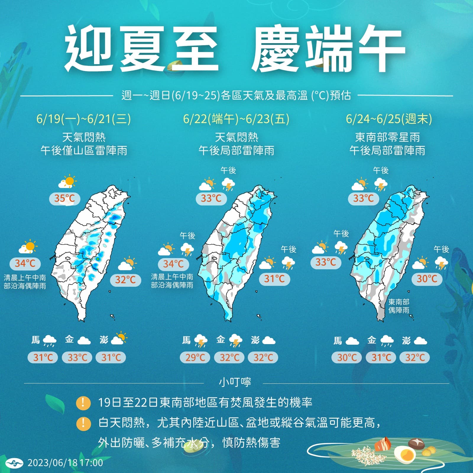 中央氣象局說明一週天氣。(中央氣象局提供)