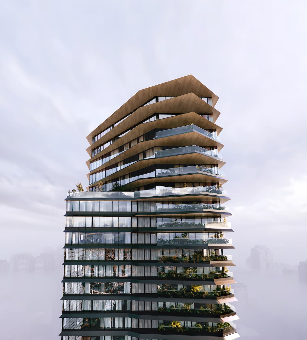 聯聚中維大廈 Kuma Tower基地面積達2,380坪，樓高42層，坪數規劃80至150坪。（聯聚建設提供）