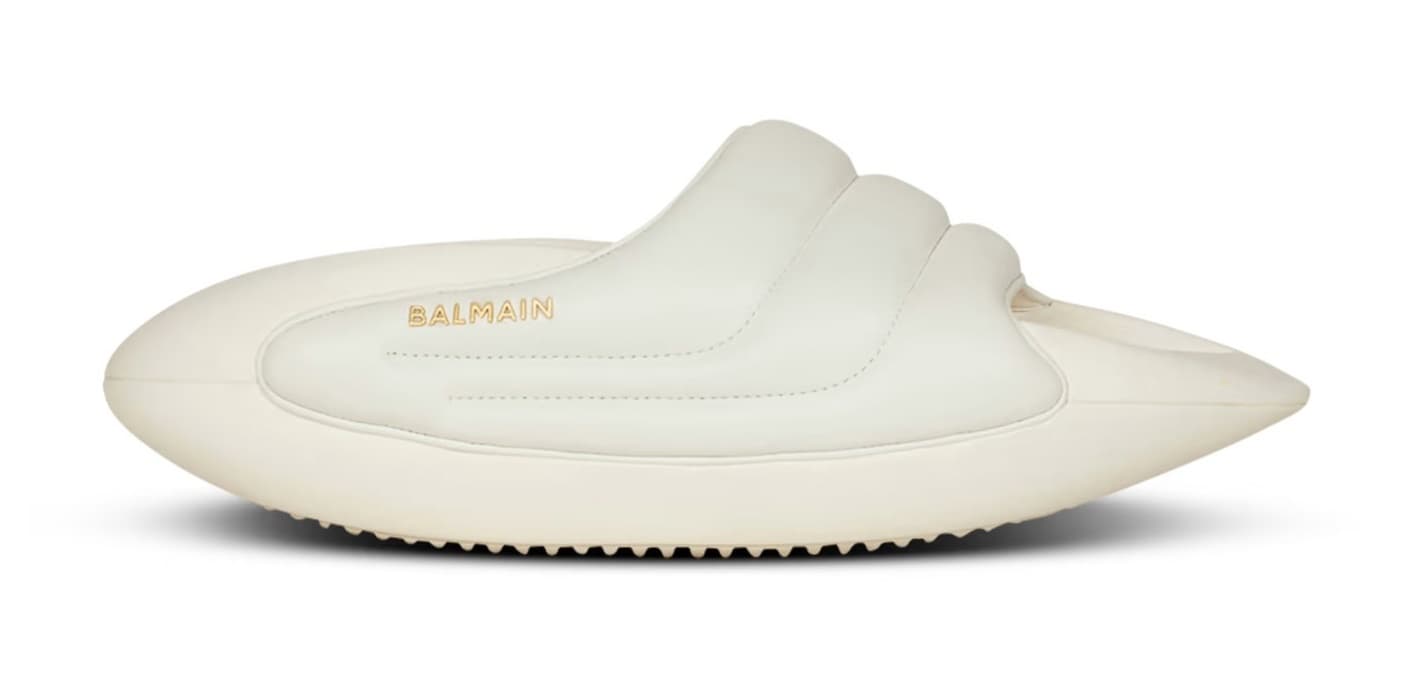 B-IT系列絎縫皮革穆勒鞋 (白)‧NT$27,200〈BALMAIN提供〉