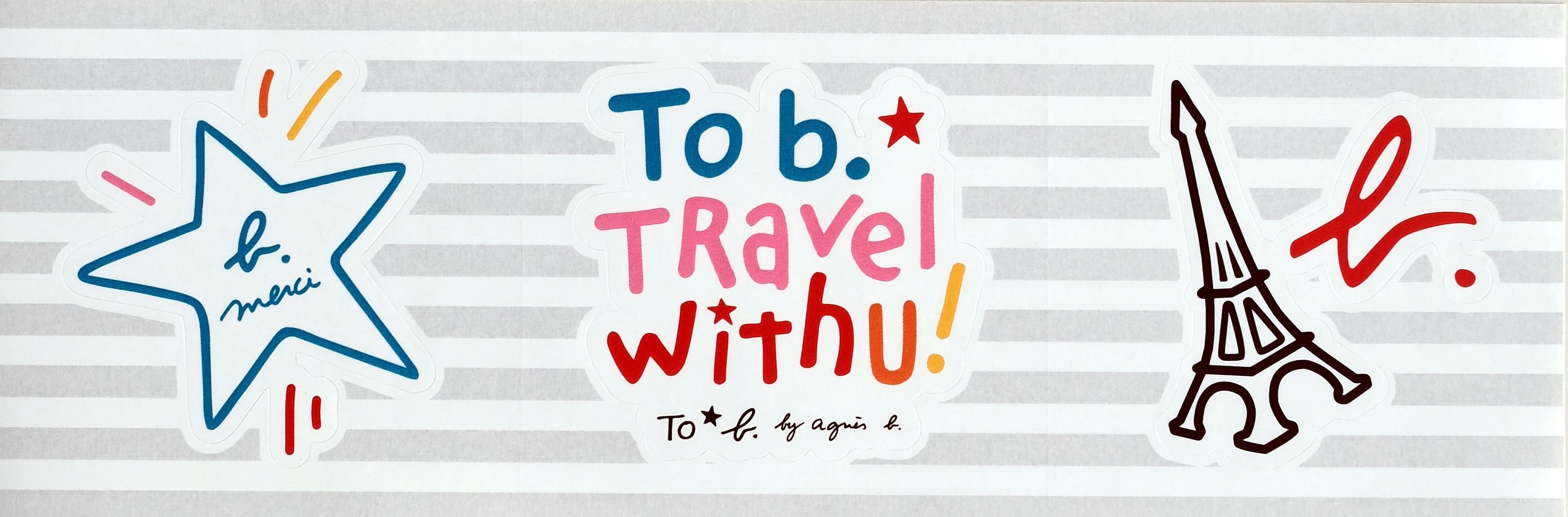 手繪風To b. by agnès b.旅行貼紙只有參加預購才有。(agnès b. Taiwan提供)