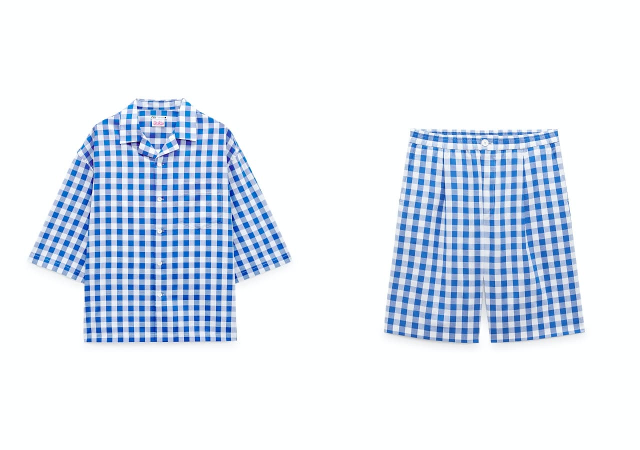 肯尼藍色格紋休閒服裝。(ZARA提供)