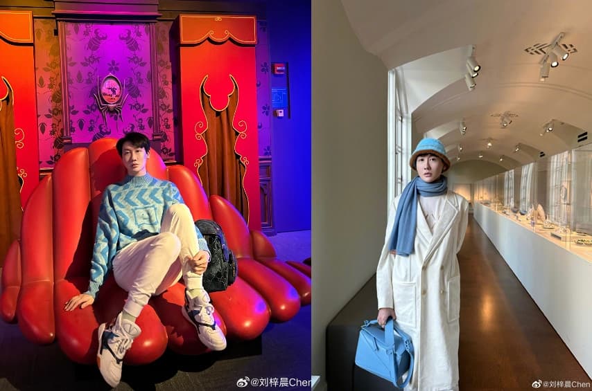 劉梓晨原本因為修圖過度被網友戲稱蛇精男,最近轉而低調生活,看起來很樸素。(翻攝微博)