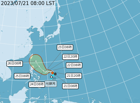 氣象局預測杜蘇芮路徑。