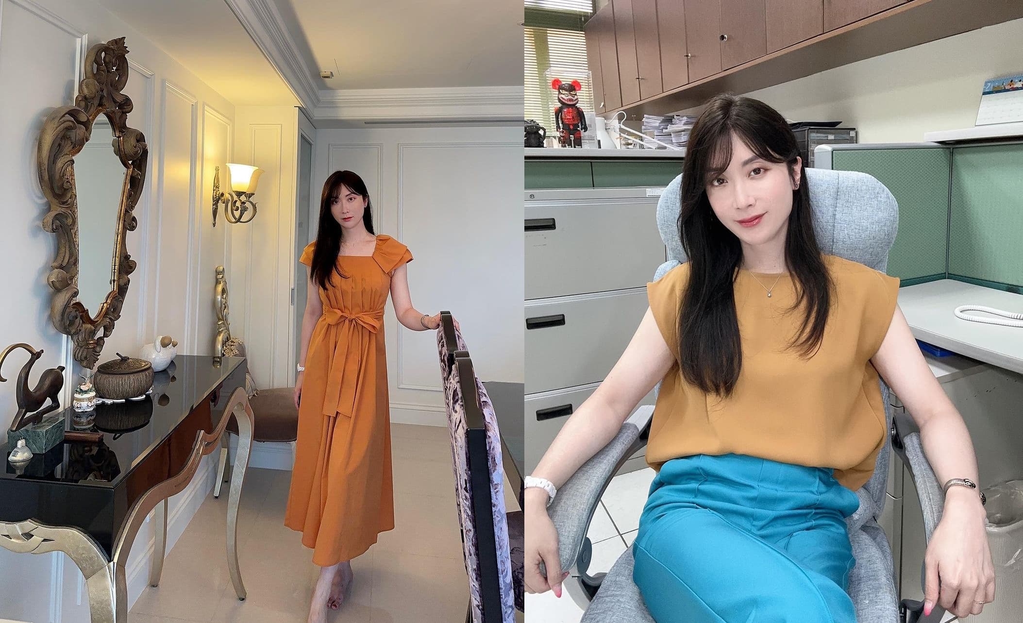 陳漢章因在社群分享每日女裝穿搭爆紅,不少網友稱讚他保養功力好。(翻攝IG@prosecutorlakulaku)