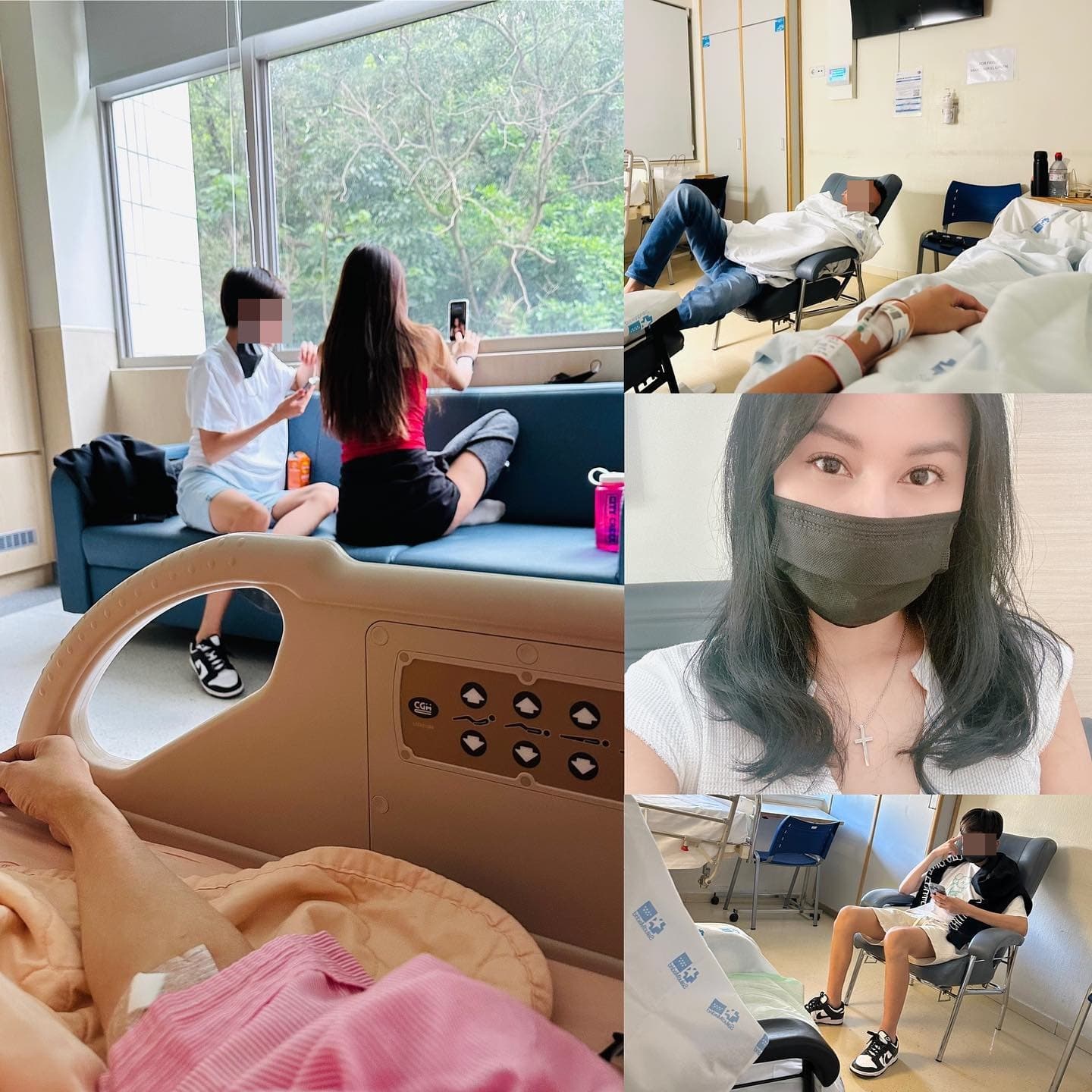 洪曉蕾返台後住進台北榮民總醫院治療。(翻攝自洪曉蕾臉書)