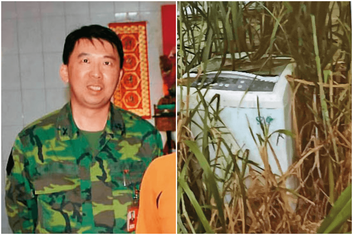前陸軍金門防衛指揮部林姓少將參謀長(左圖),涉嫌侵吞僅7,990元的公用洗衣機(右圖),1審仍被依貪汙罪重判12年及褫奪公權3年。(左翻攝中華民國陸軍臉書、右翻攝畫面)