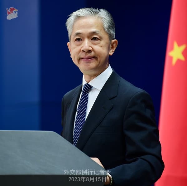 中國外交部發言人汪文斌與中國駐美國大使館說詞相去不遠。(翻攝自中國外交部官網)