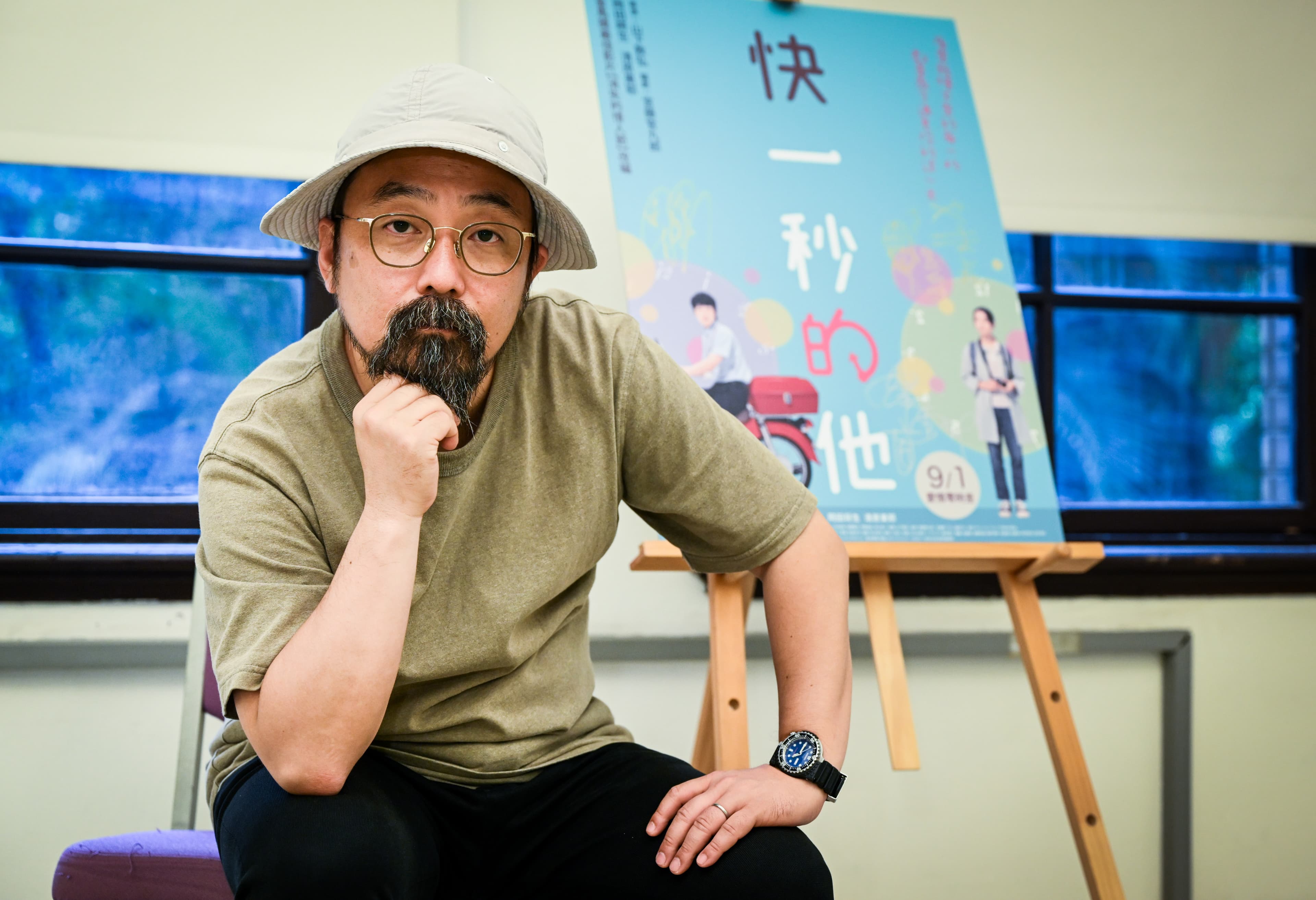 《快一秒的他》導演山下敦弘接受台灣媒體聯訪。(甲上提供)