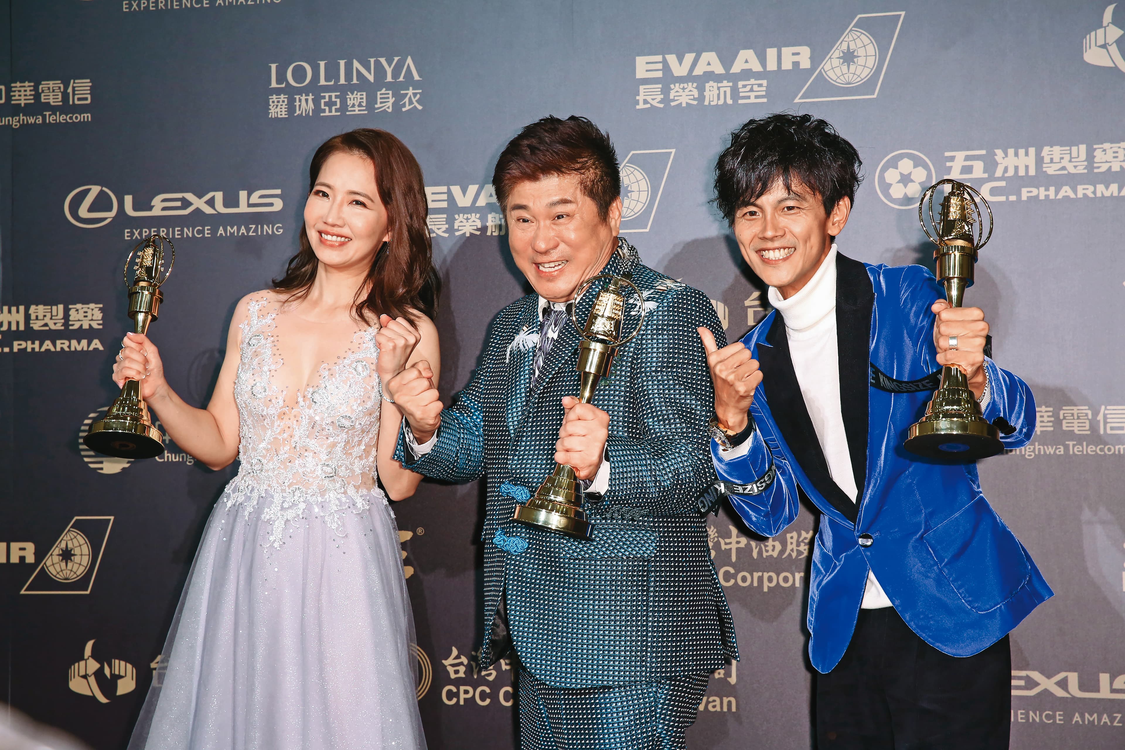 謝忻(左起)曾以《綜藝大集合》與胡瓜、阿翔等人共同奪得金鐘獎,最後因不倫戀退出節目。