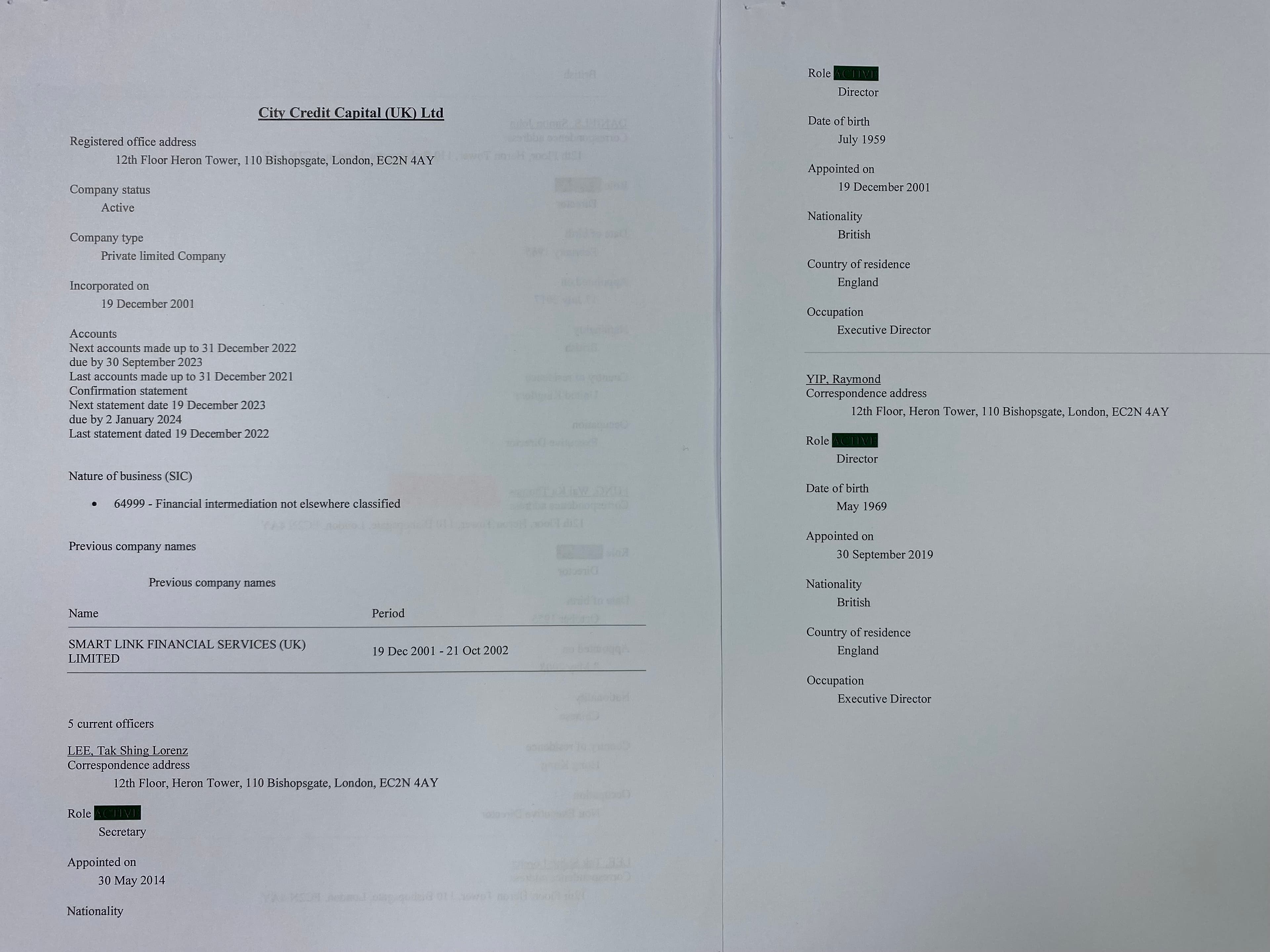 董身達並出示資料顯示,城信資本的董監事是母集團旭輝馮家所有。