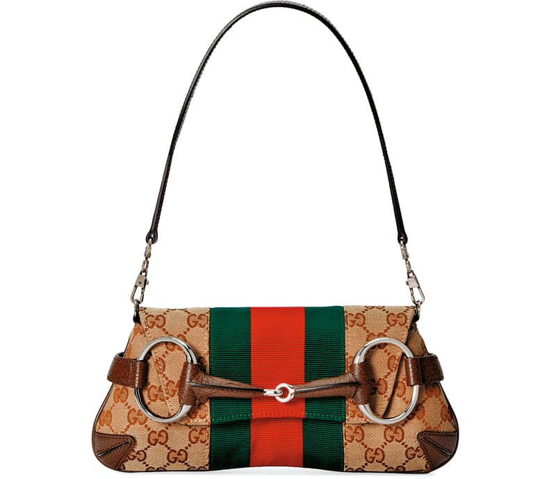 GUCCI Horsebit Chain經典帆布小款包 NT$92,500(古馳提供)