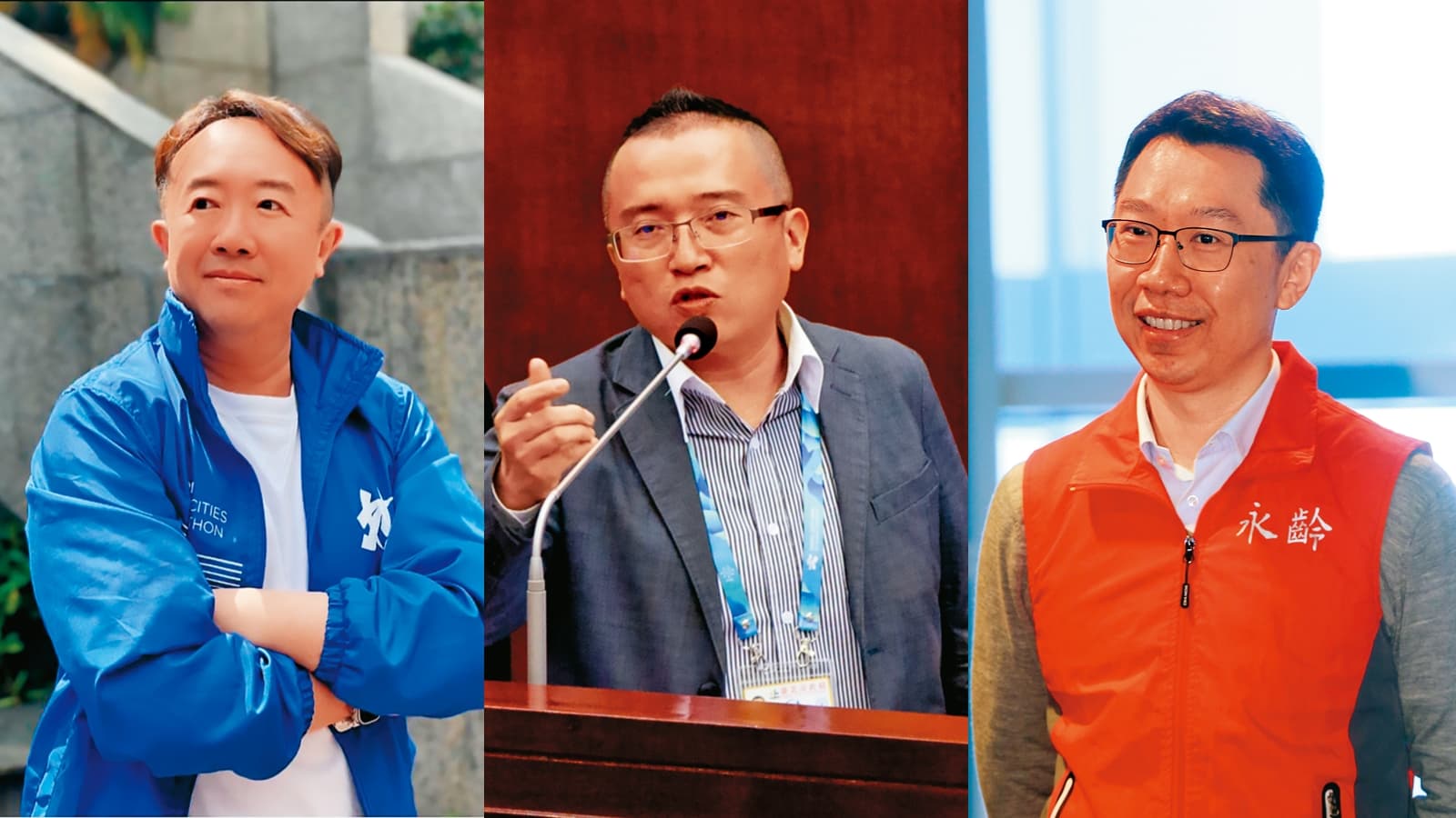 柯營與朱立倫、郭台銘各有溝通密使扮演聯繫橋梁,由柯競辦主任周榆修(中)分別與親朱的國民黨副祕書江俊霆(左)、郭台銘兒子郭守正(右)對接。(翻攝江俊霆臉書)