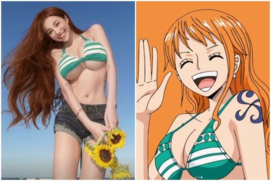 網紅黃琳完美詮釋性感的娜美,引發網友暴動。(翻攝自黃琳IG)