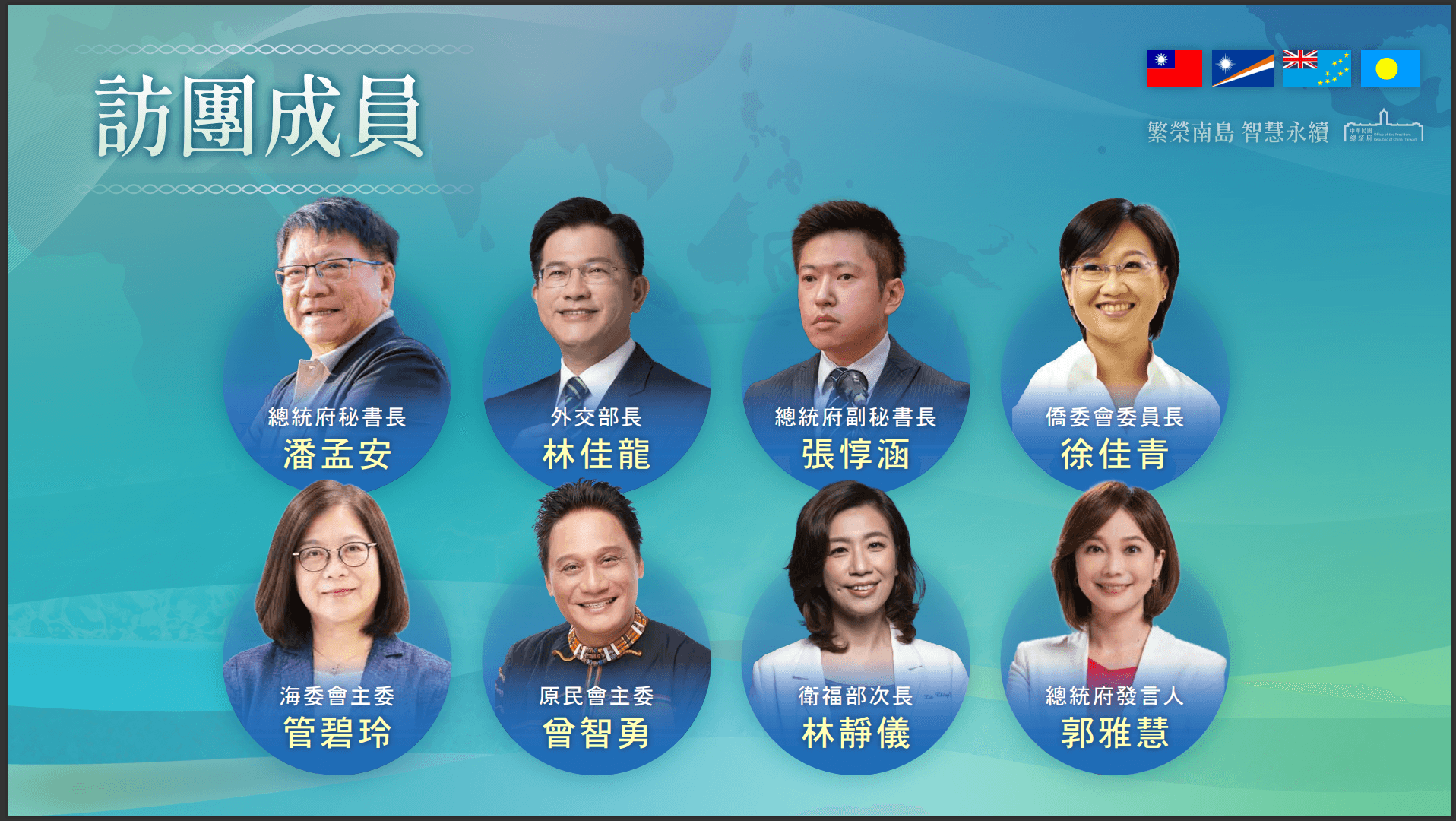 總統府公布訪團成員。（總統府提供）