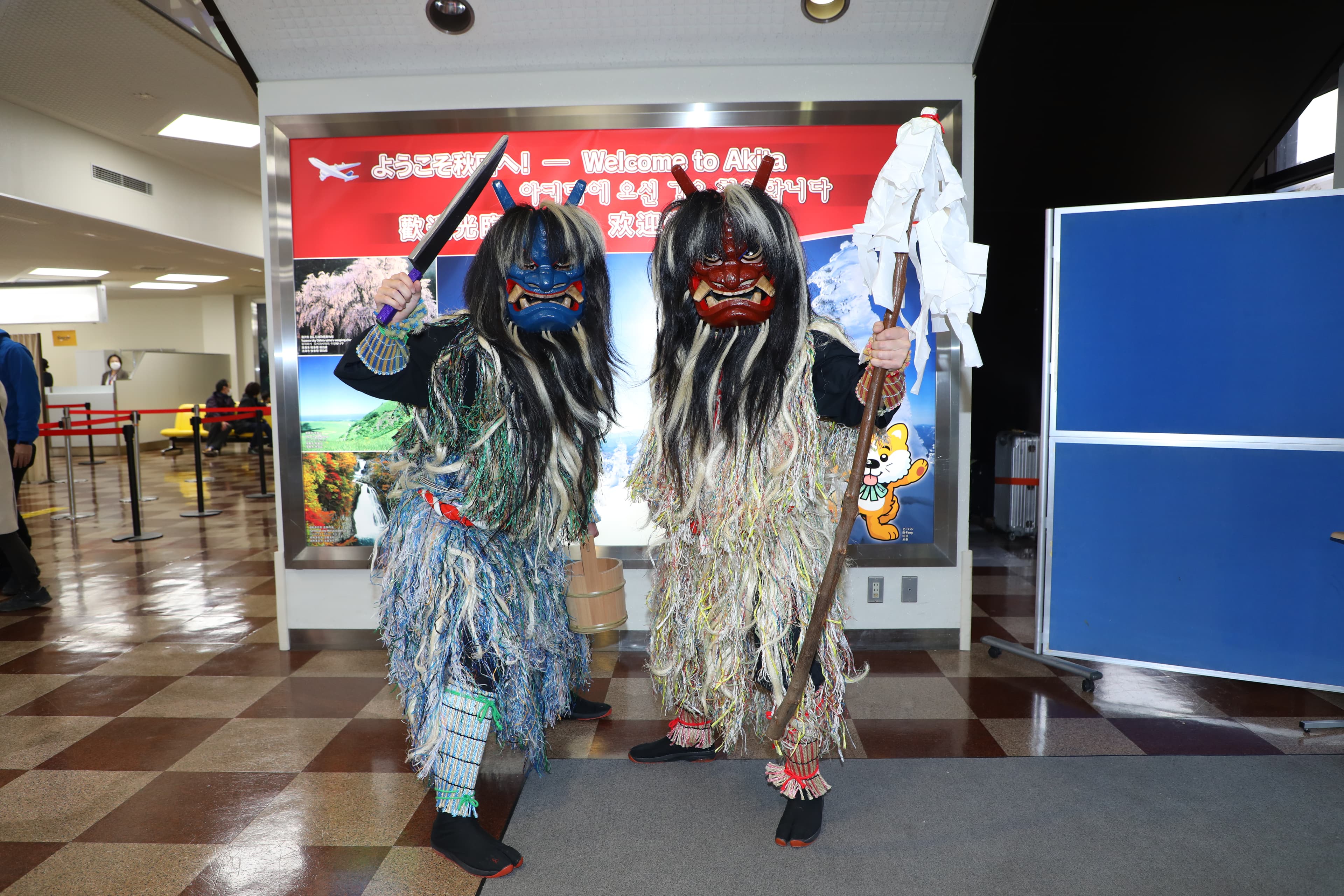 戴著猙獰面具的「生剝鬼」是秋田特殊民俗傳統,在當地旅遊時經常能看見。