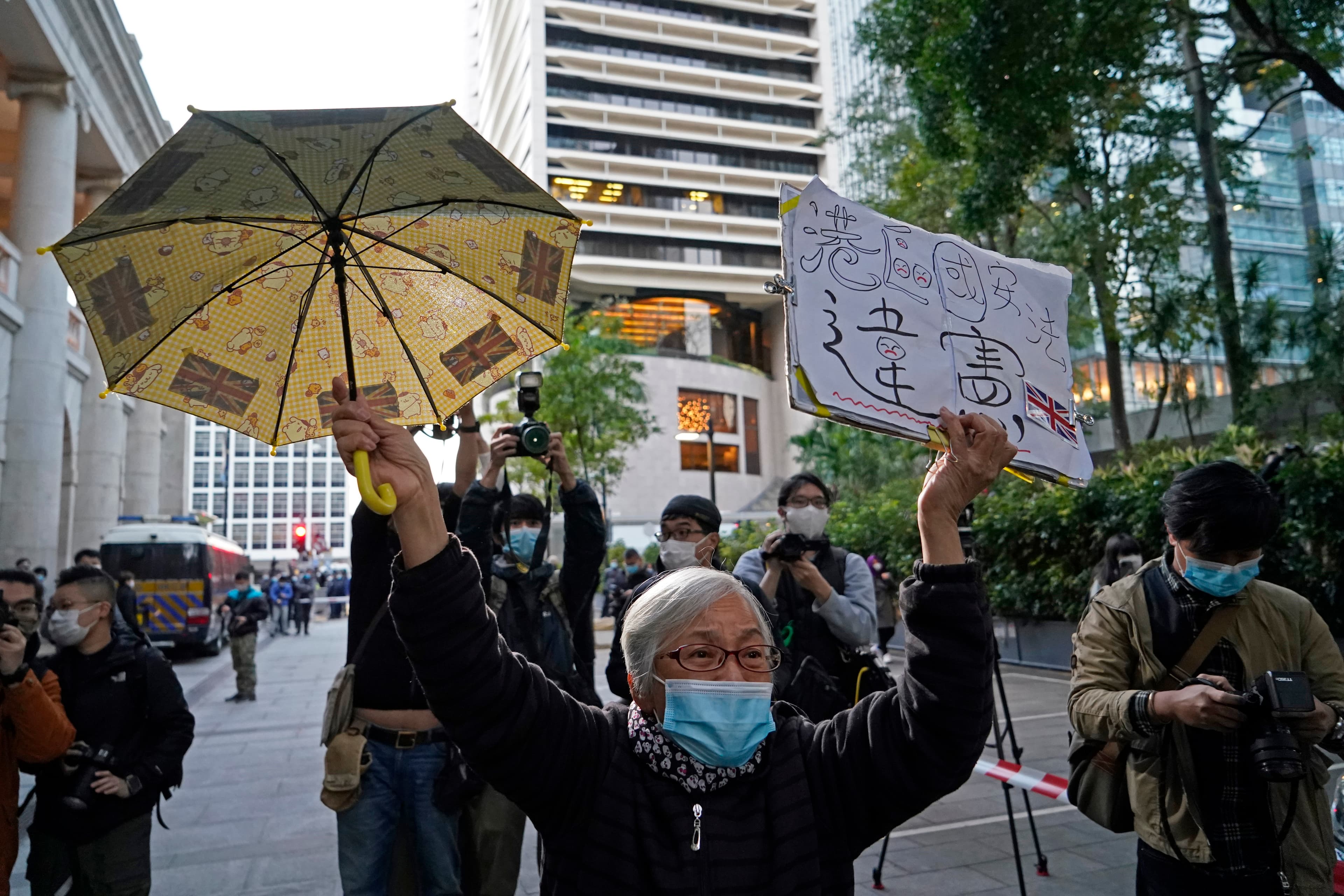香港市民示威抗議《國安法》。(達志影像)
