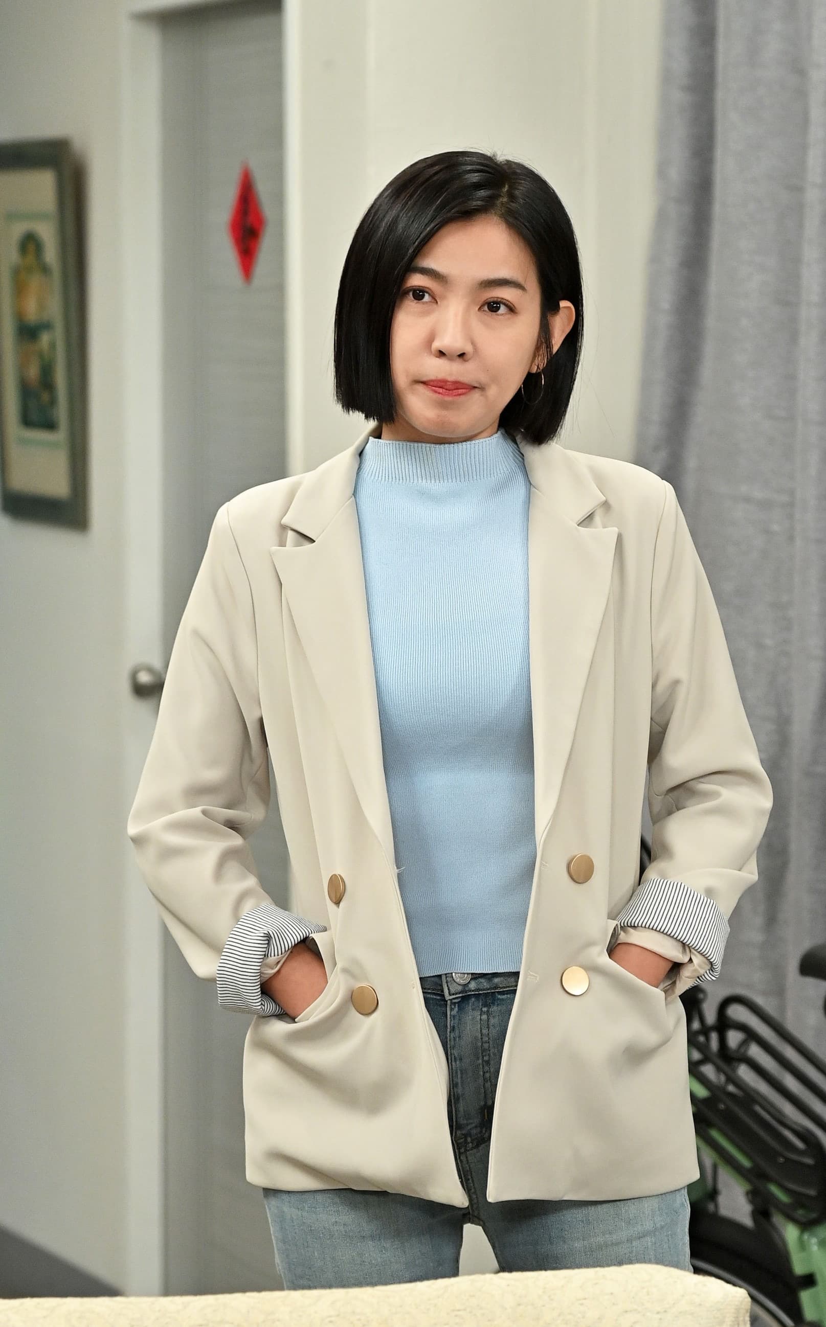米可白原本角色性格較為冷調，經常出現面無表情的狀態。（台視提供）