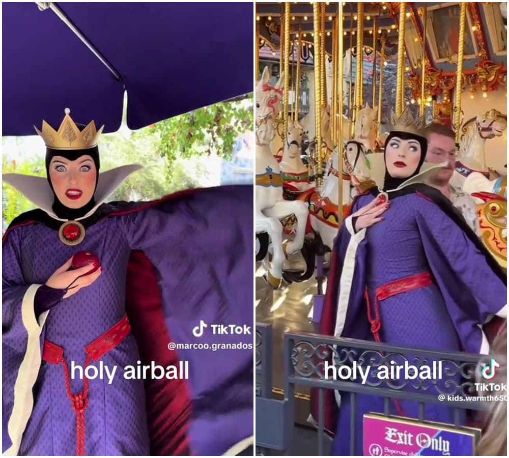 莎賓娜扮演的壞皇后,結合傲慢與幽默風格。(翻攝sabrinavonb TikTok)