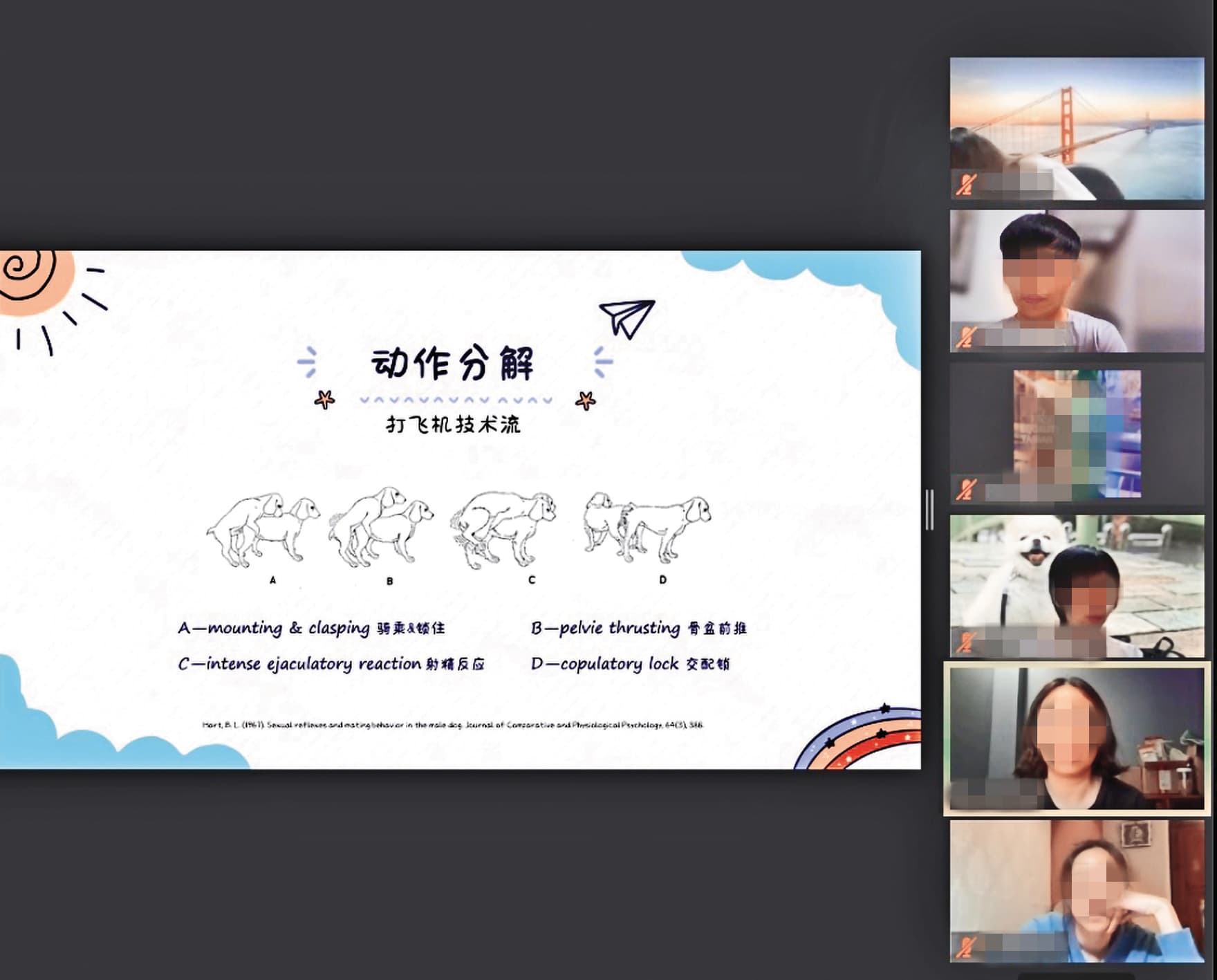 戴更基要求當眾演示狗狗自慰,女學員因尷尬改以製作簡報代替。(讀者提供)