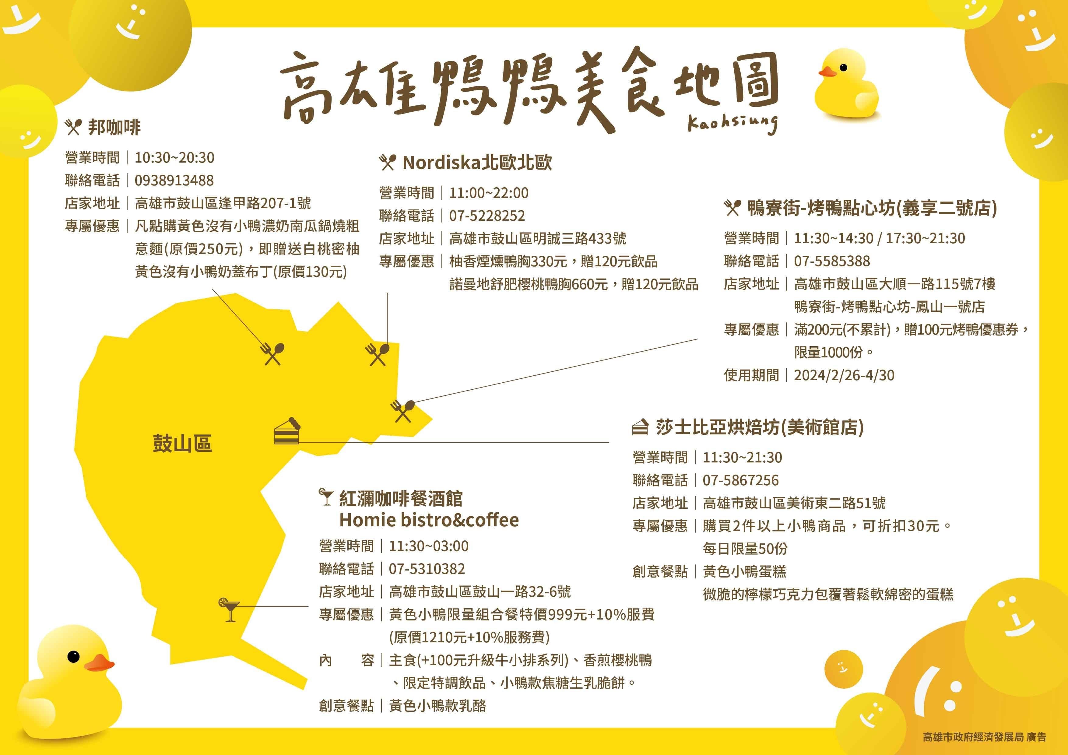 經發局推出「呱」張好吃美食地圖。（高市府經發局提供）