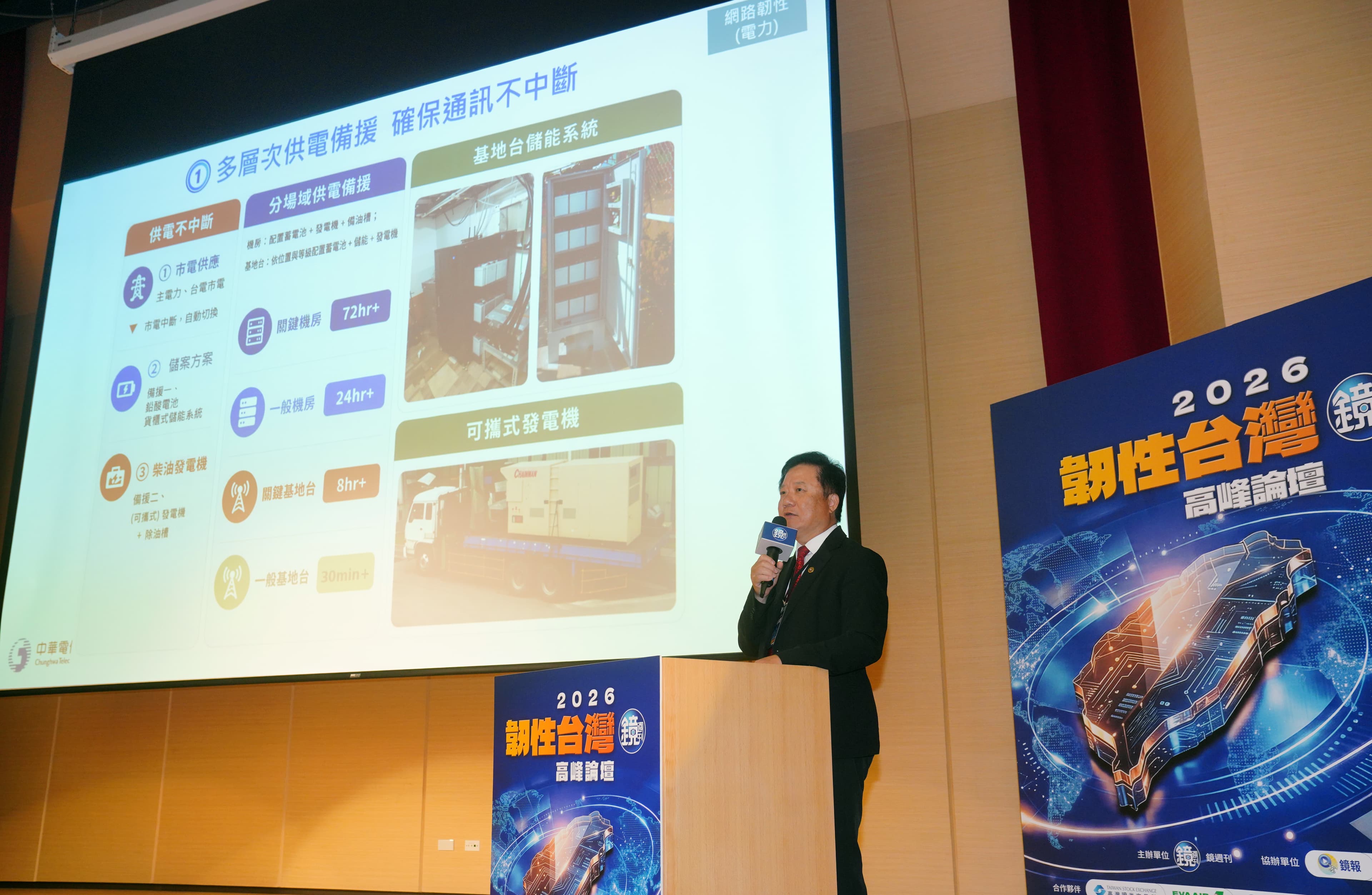 中華電信所提出的「海地星空」分別指的是海纜、固網寬頻和行動通訊網路與微波通訊、低中軌道衛星、高軌道衛星,建構出多層次、多路由、高韌性的立體通訊網路架構。