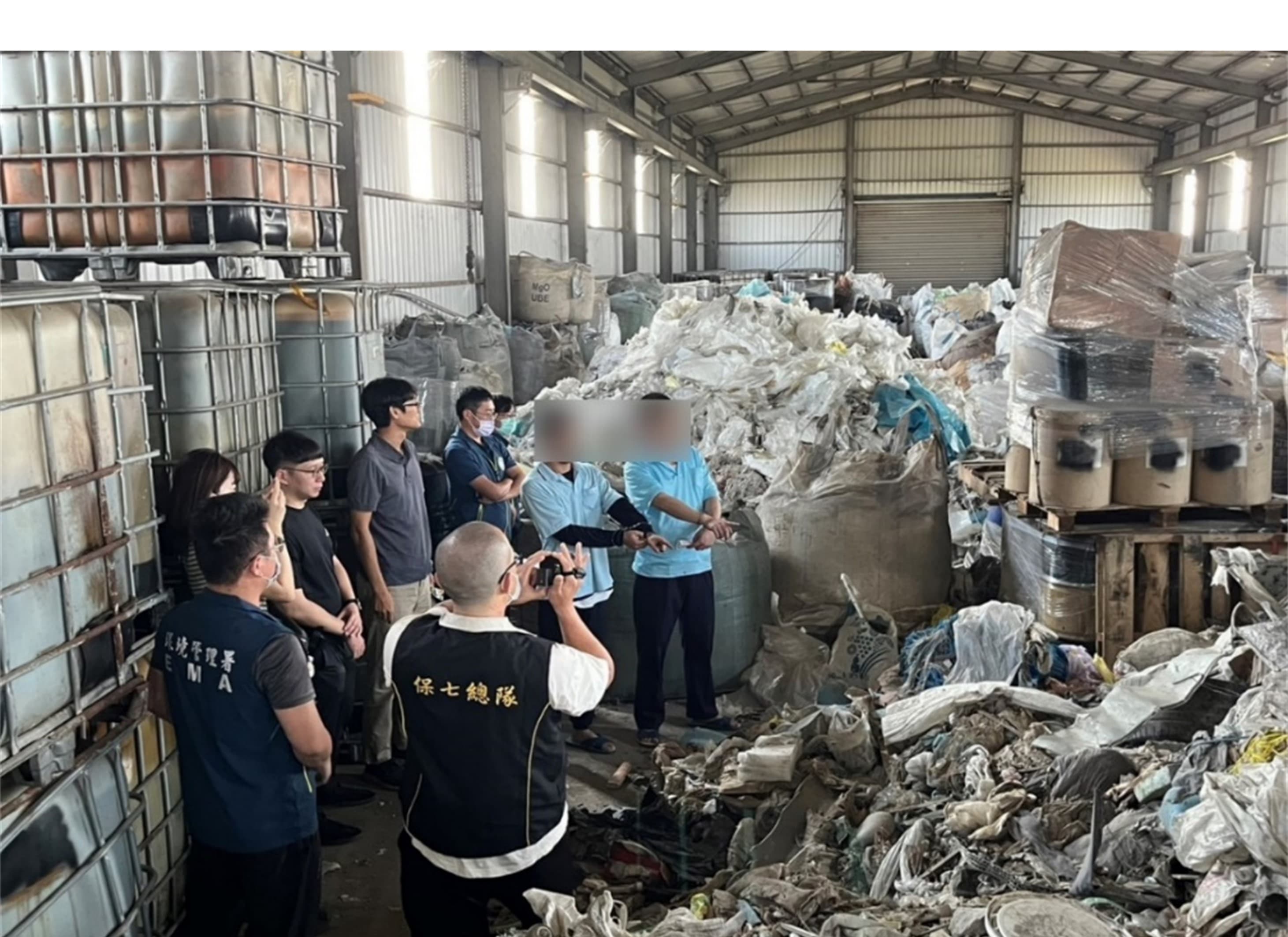 專案小組查獲廢棄物產源端廠房。(台中地檢署提供)