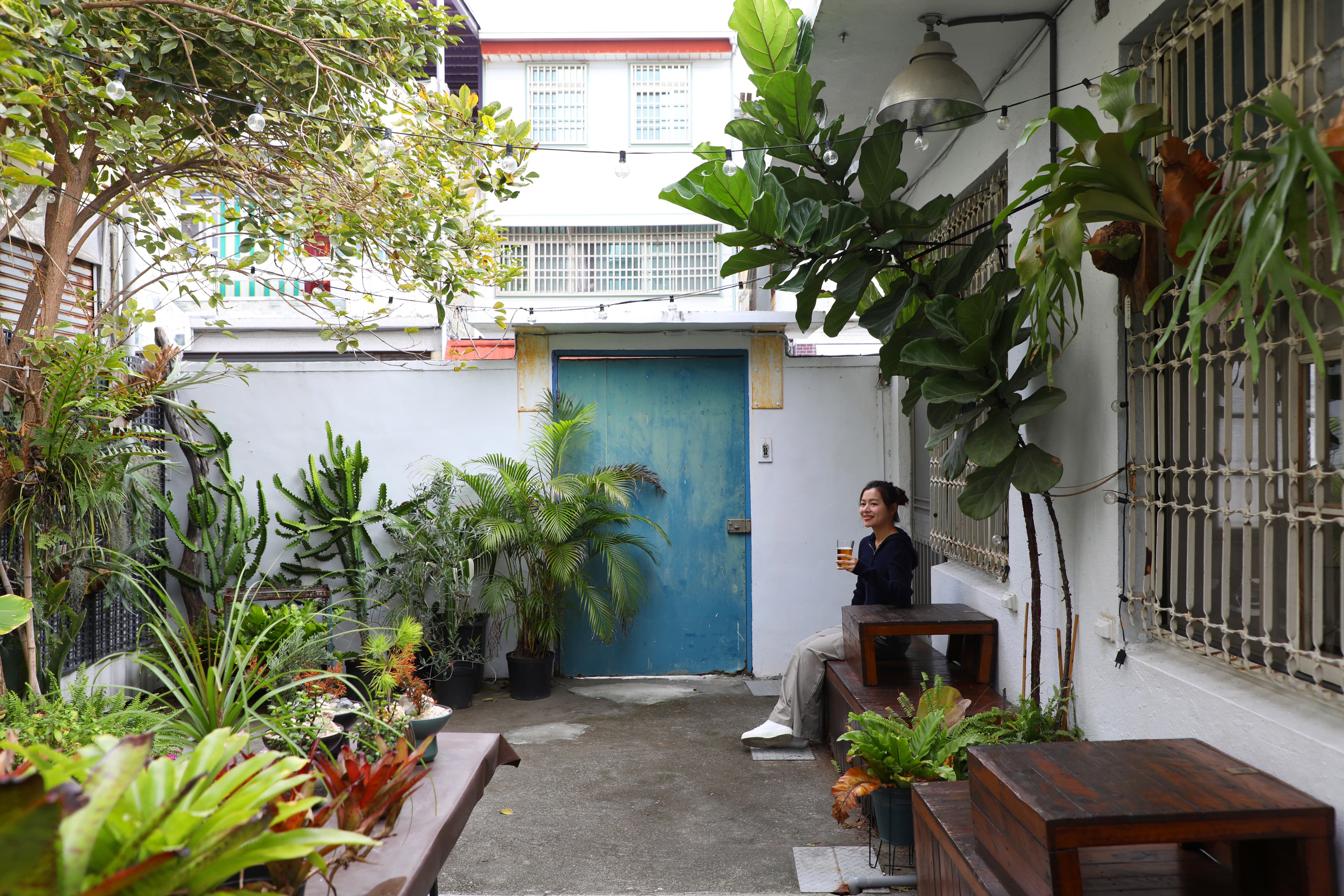 除了前院的用餐空間,草民後面還有一座小小植物園。
