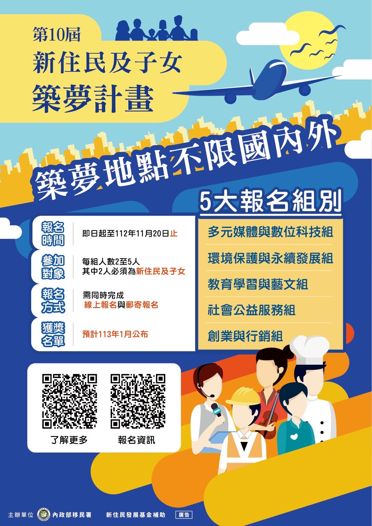 築夢計畫文宣。(移民署提供)