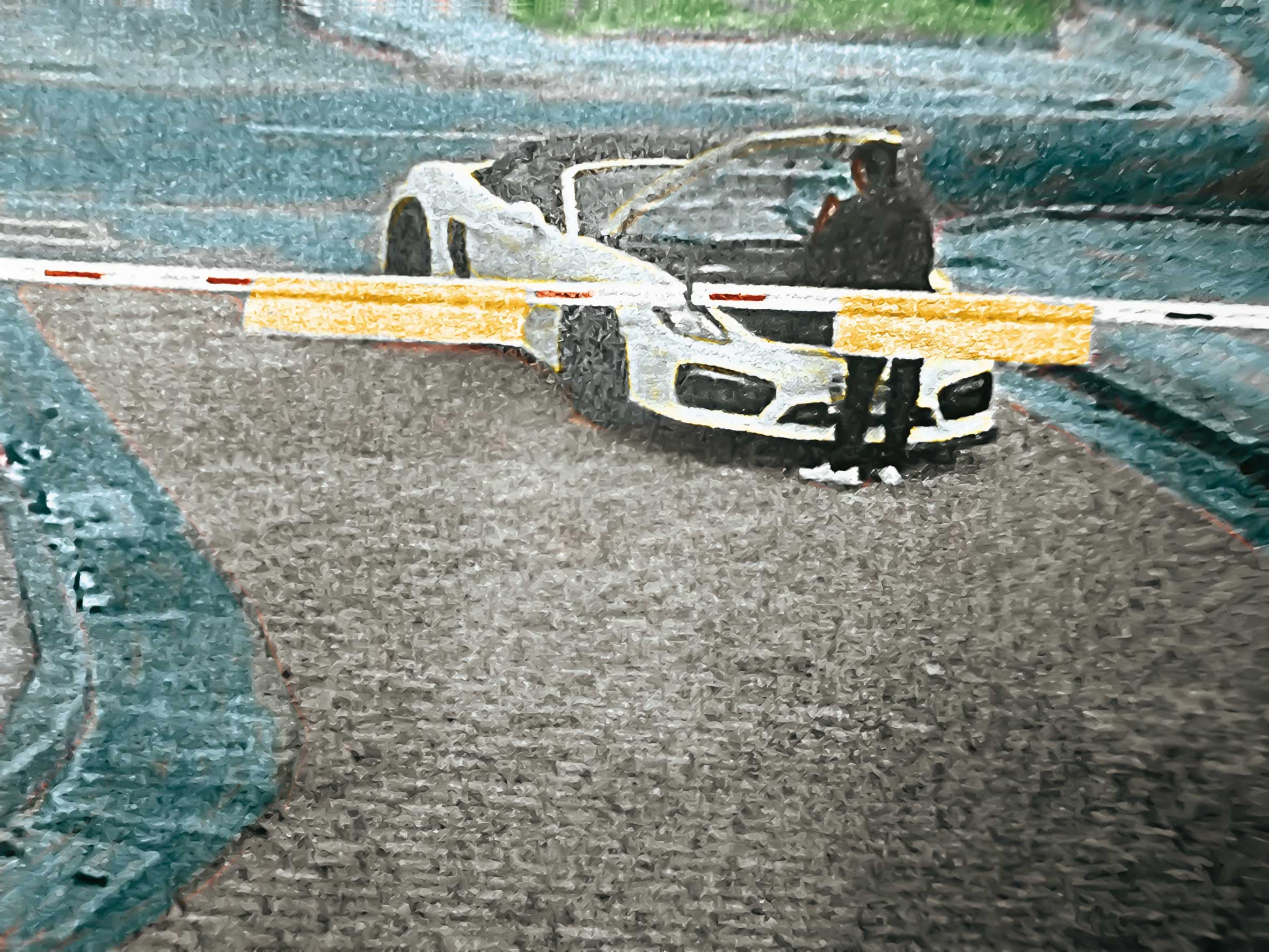 石育恩法官2月3日在鄭鴻威律師遭羈押後,立即開保時捷跑車到法院將黑錢搬走。